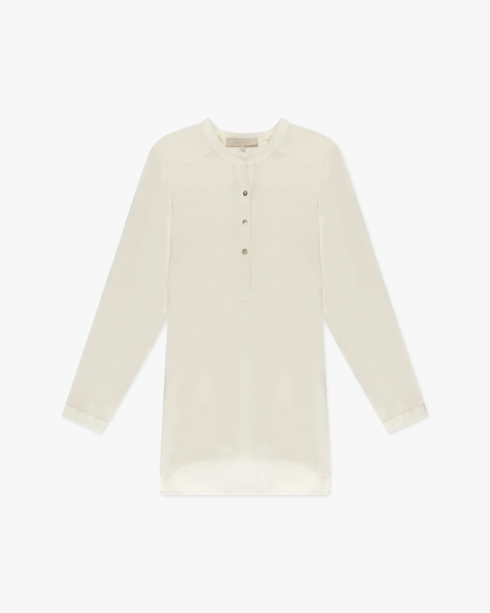 Novelle White Silk Shirt without Collar by Silk95 