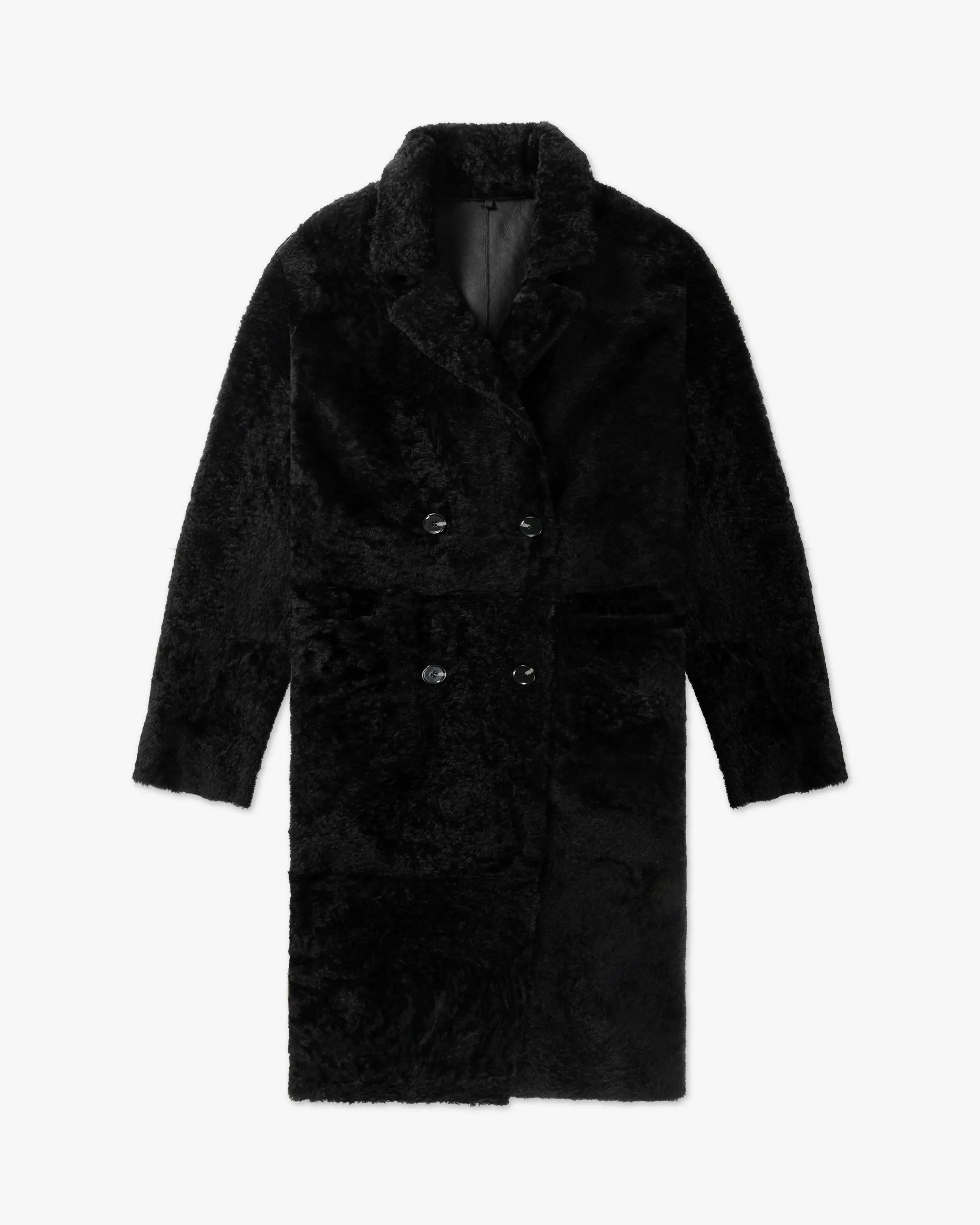 Ultraleichter Shearling Einreiher Mantel von Nove