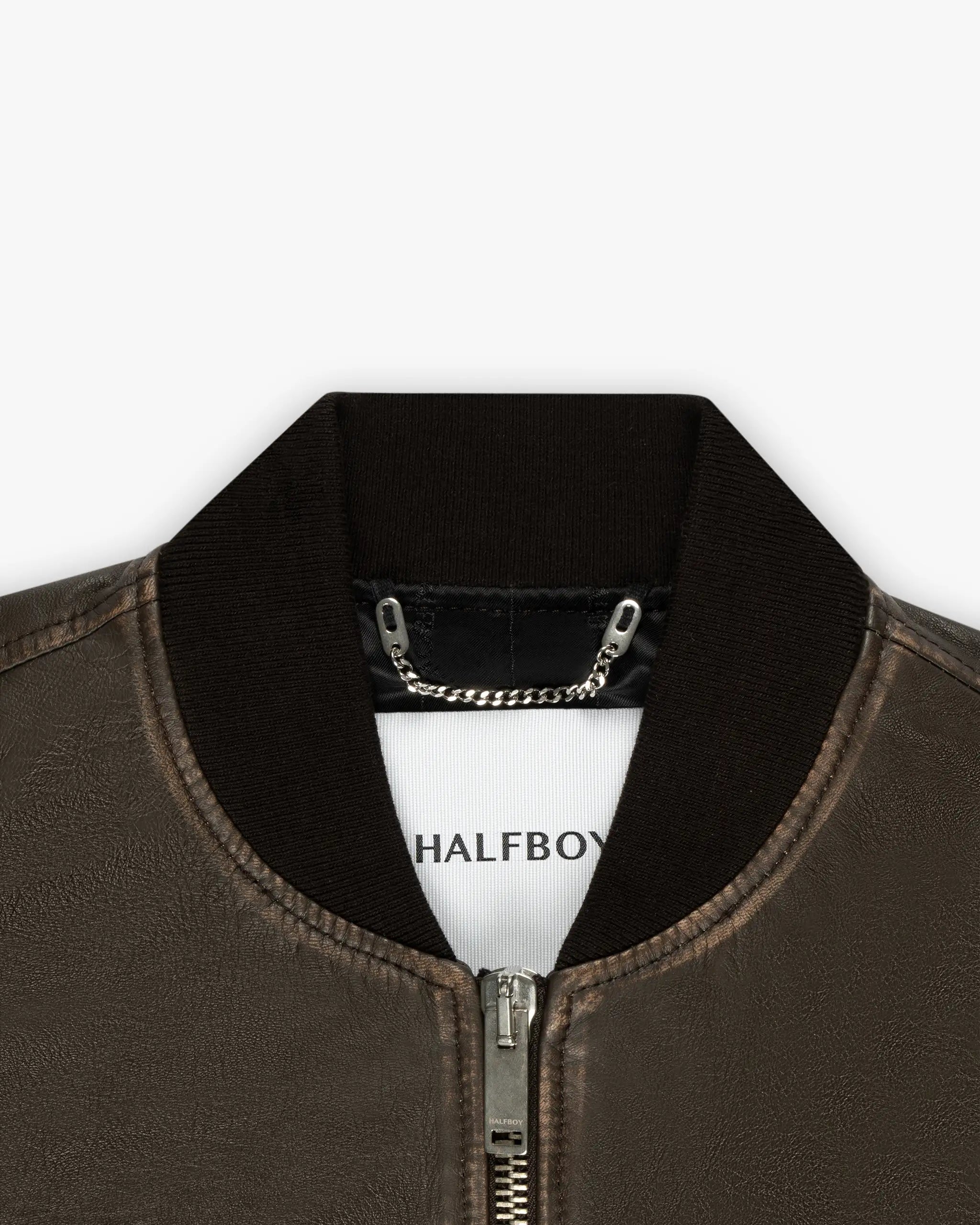 Ziegelbraune Cropped Bomberjacke von Halfboy