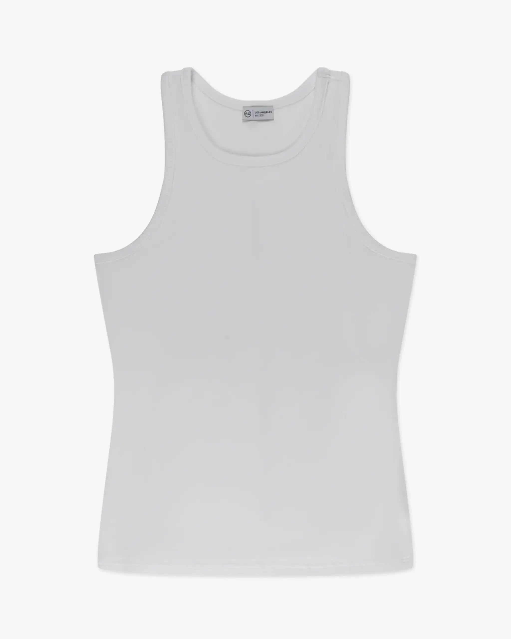 White Sines Rib Tank Top by AG Denim 