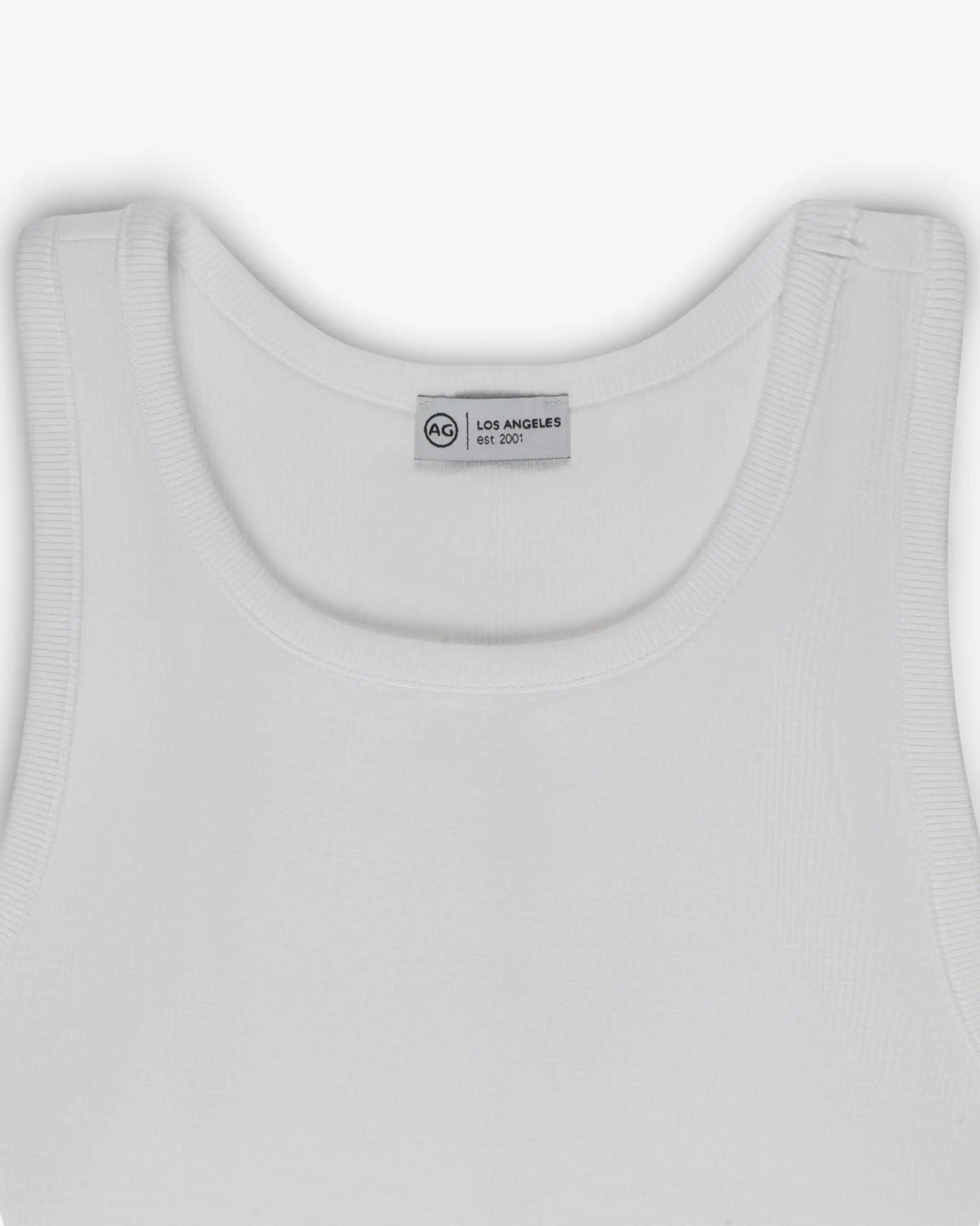 White Sines Rib Tank Top by AG Denim 