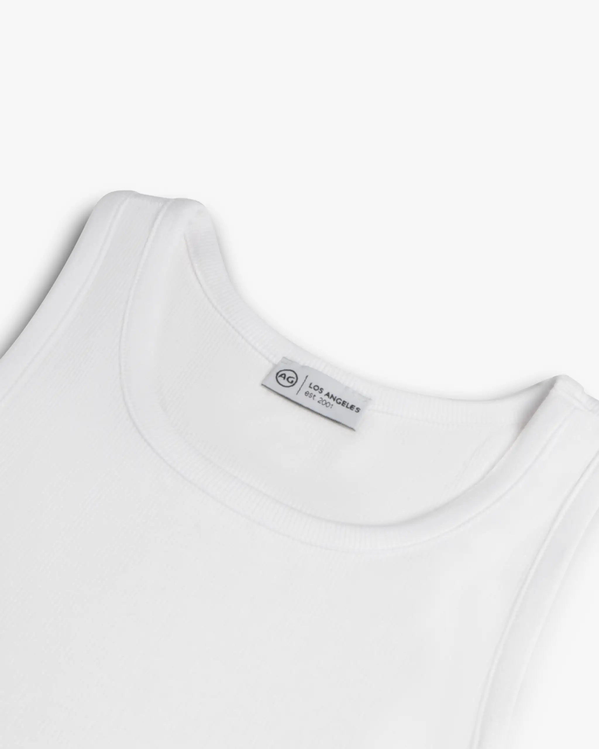 White Sines Rib Tank Top by AG Denim 