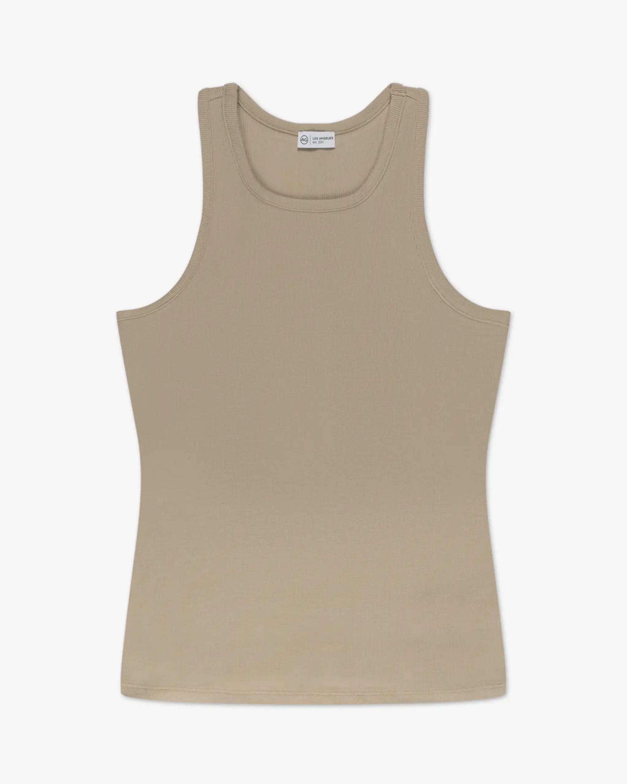 Taupe-Gray-Brown Sines Rib Tank Top by AG Denim 