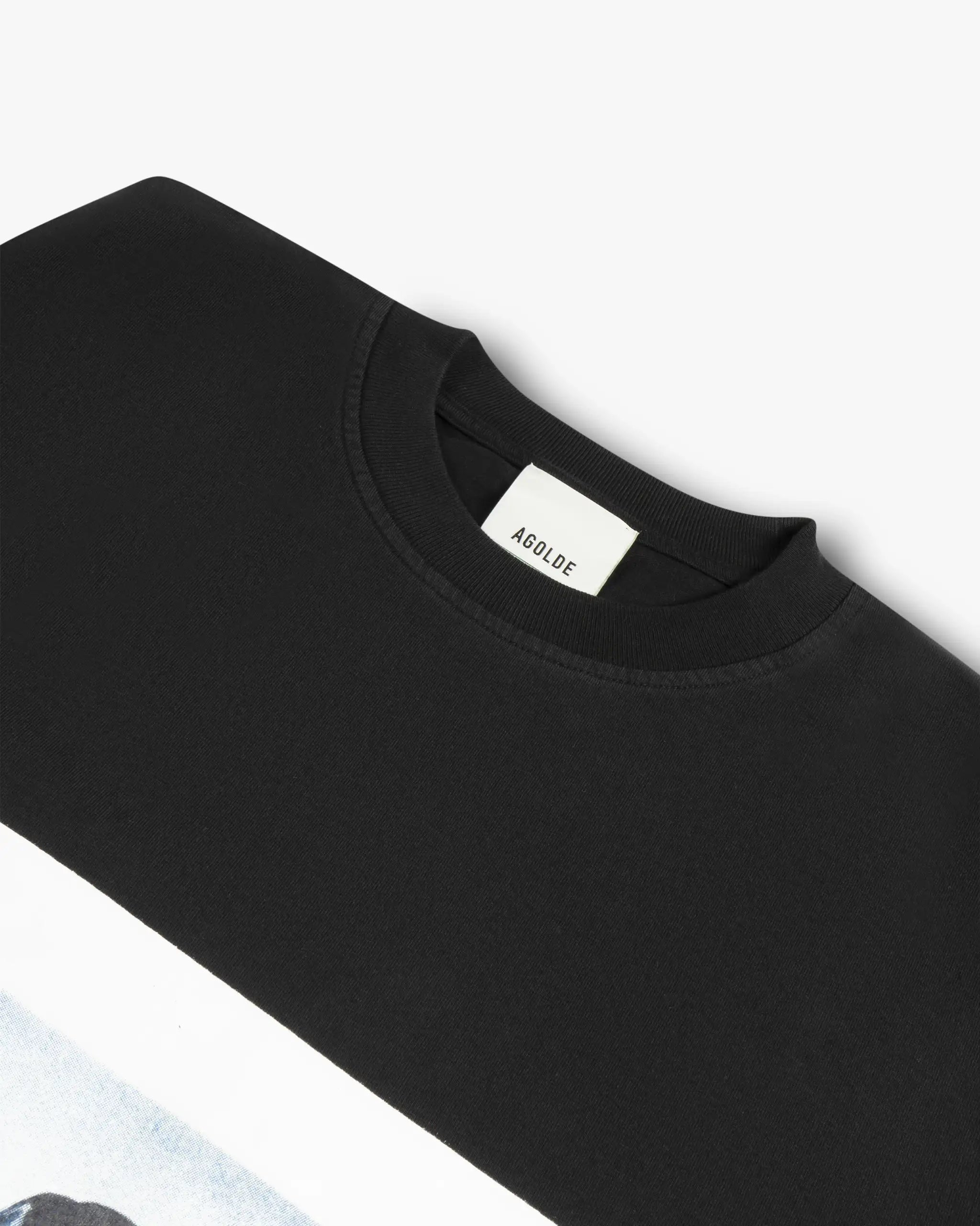 Virgin Black Long Sleeve Crew Neck Top by Agolde 