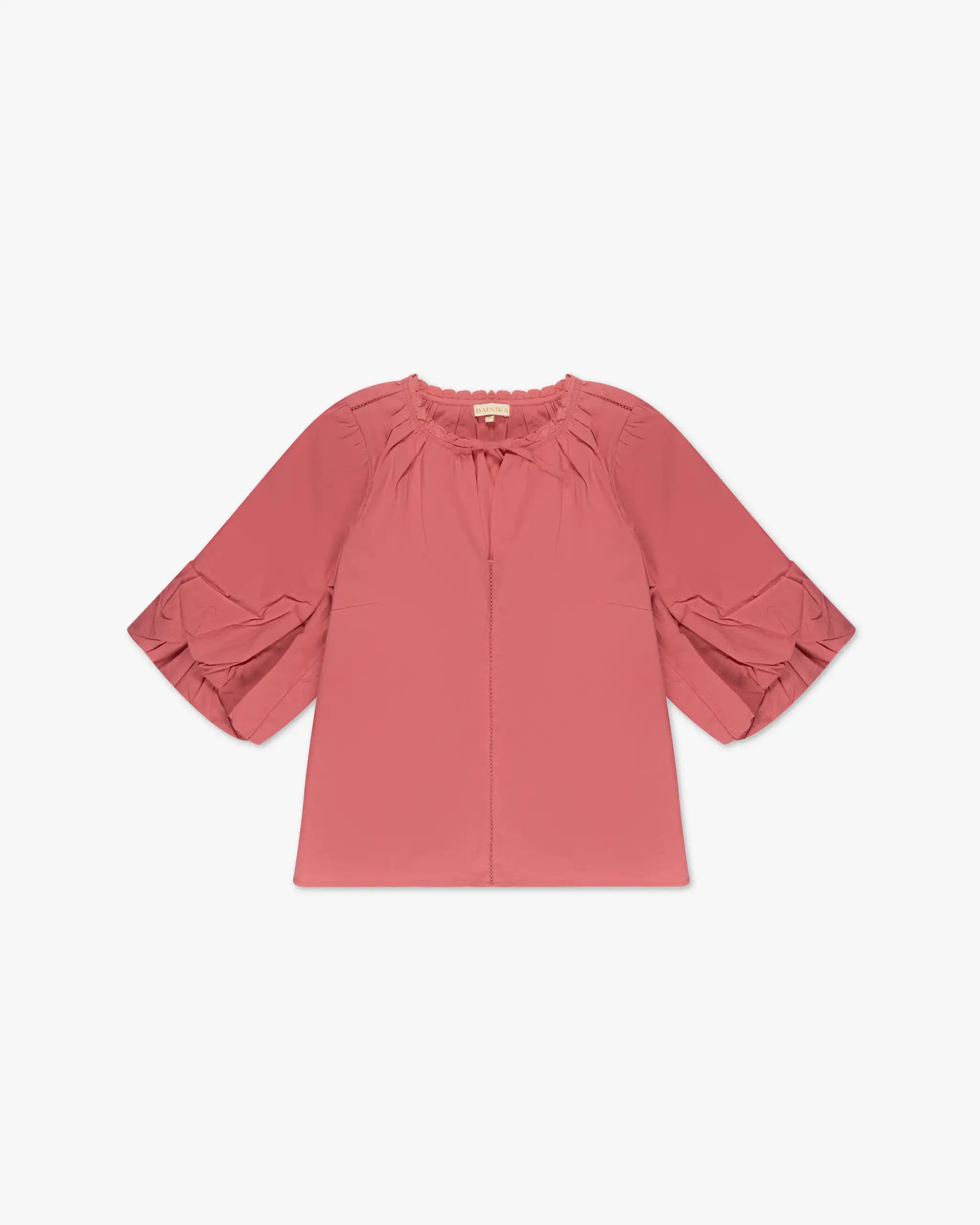 Pink Romantic Blouse with Wide Sleeves by Dainika