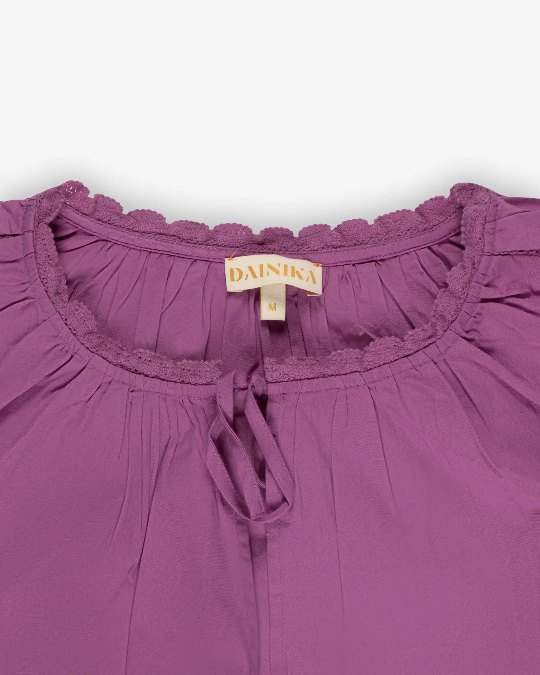 Orchid-colored Romantic Blouse with Wide Sleeves by Dainika