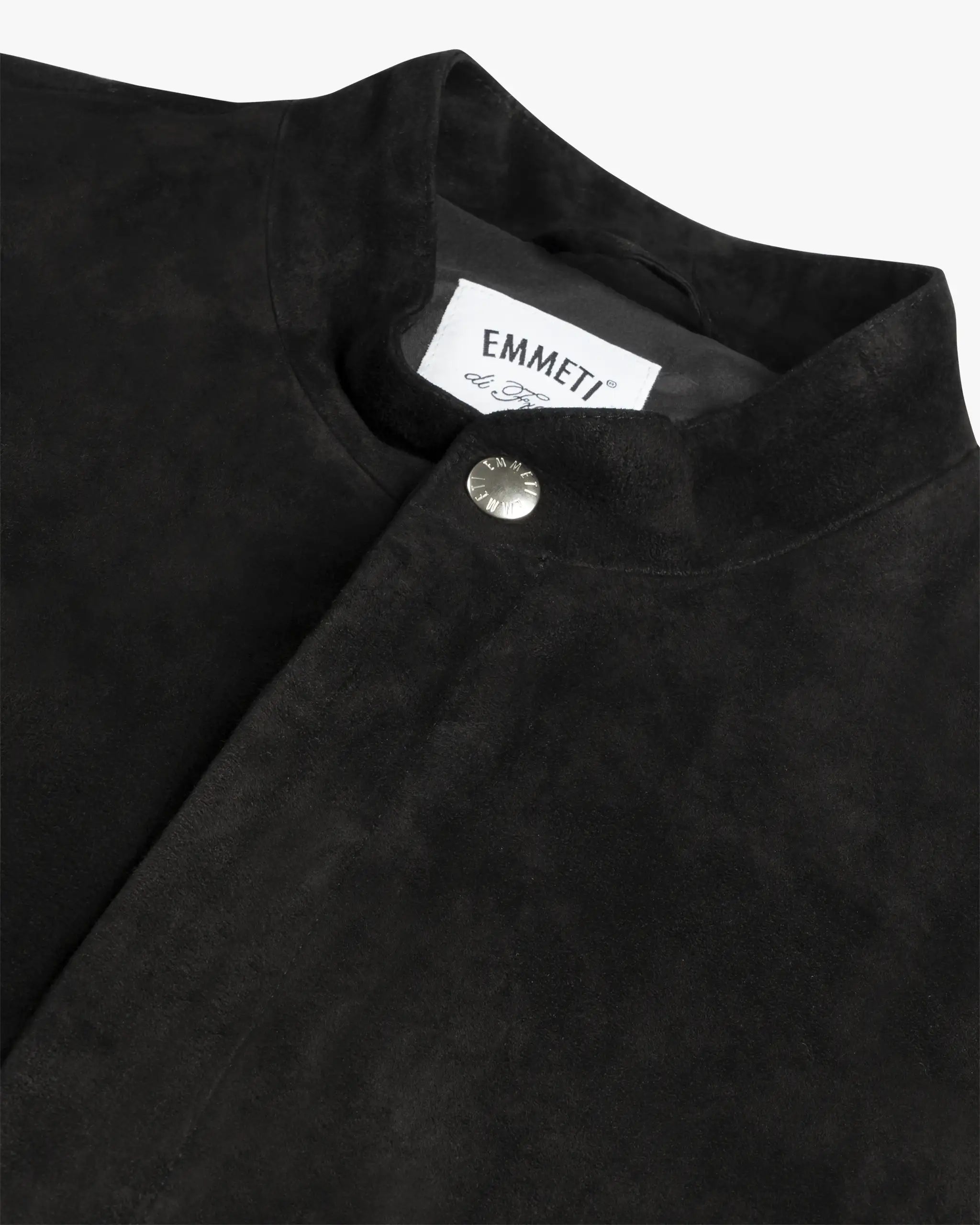 Black unlined 3/4 sleeve blouson with silver trim by Emmeti 