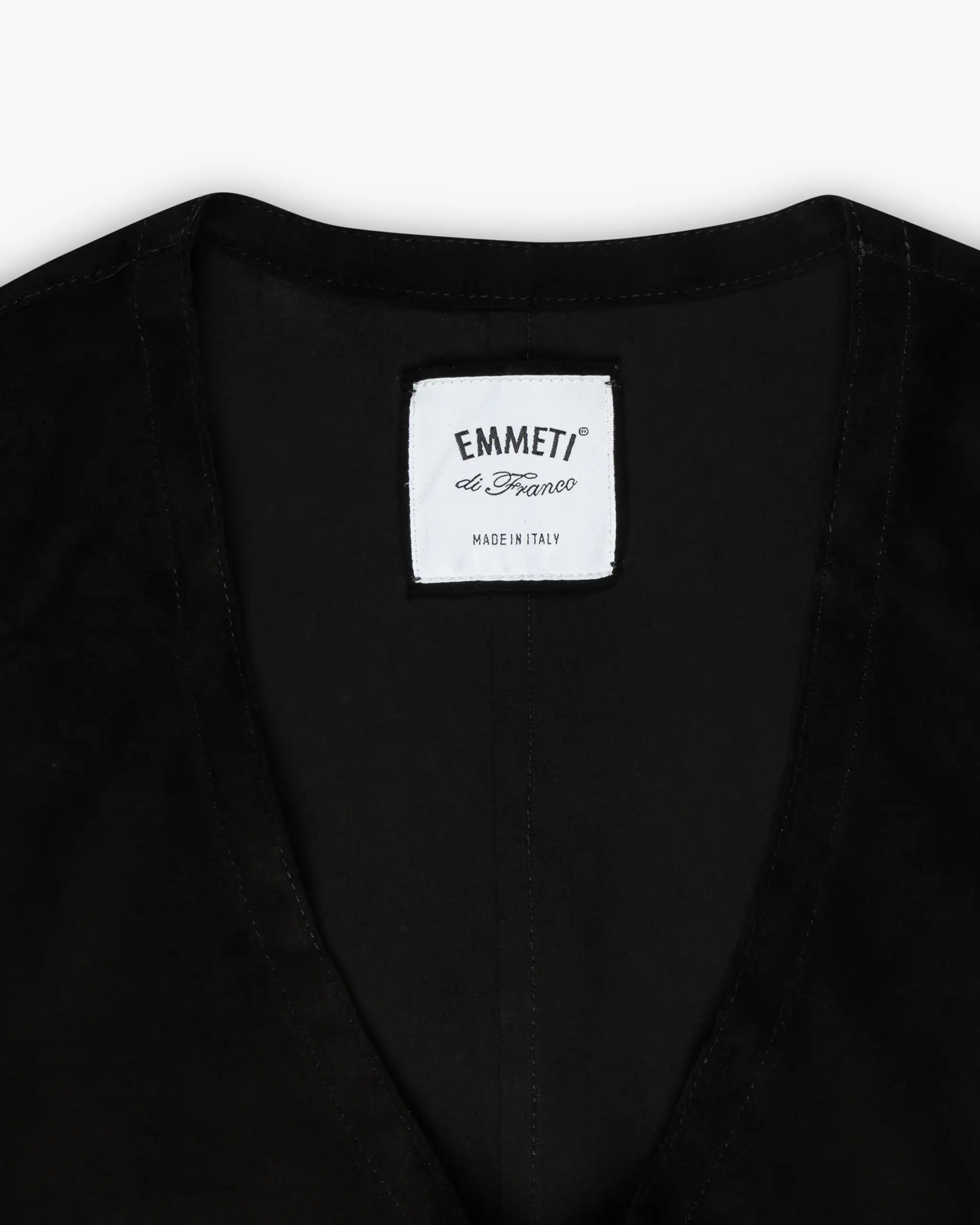 Schwarzes Ungefüttertes Veloursleder V-Shirt von Emmeti