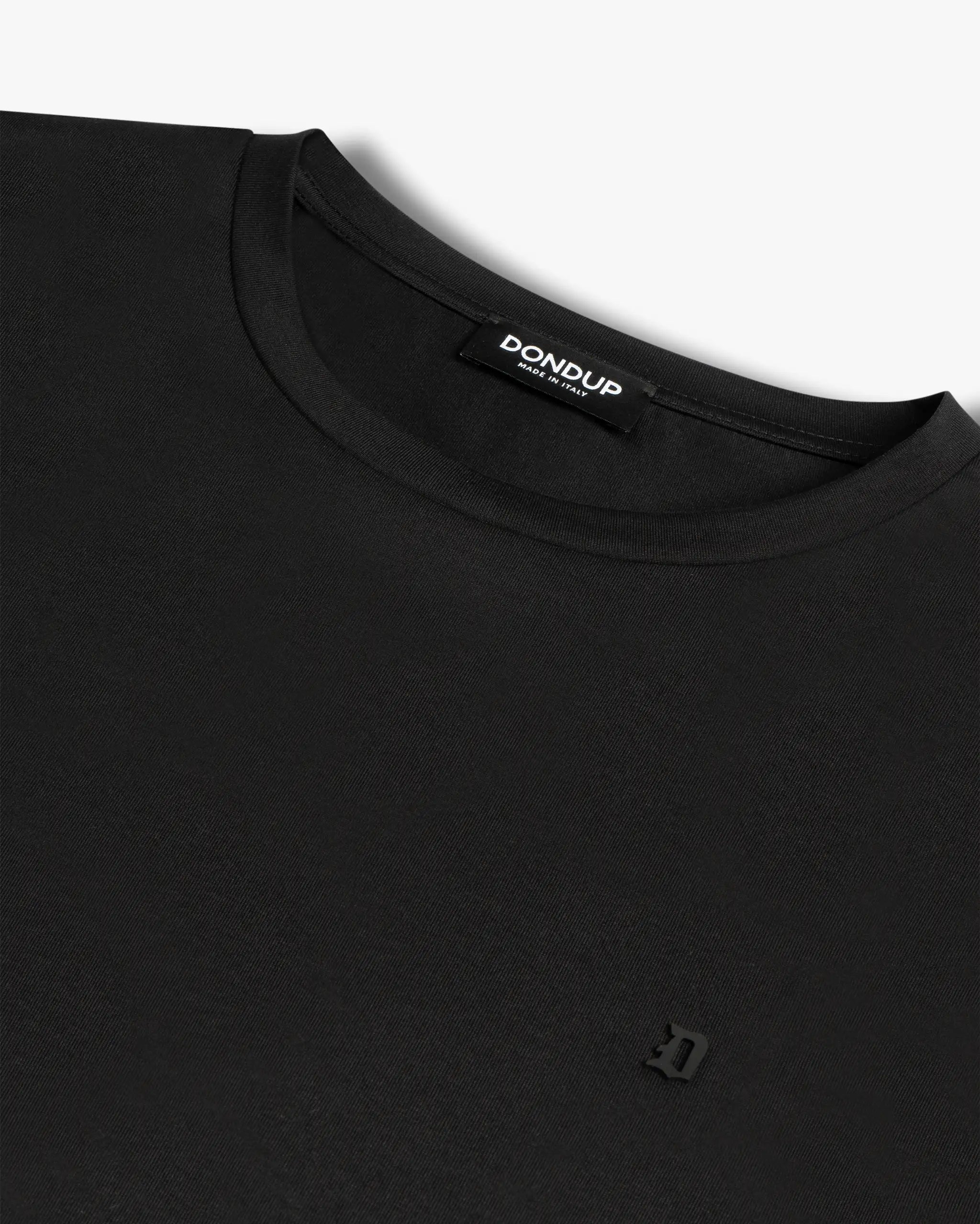 Schwarzes T Shirt mit Logo von Dondup