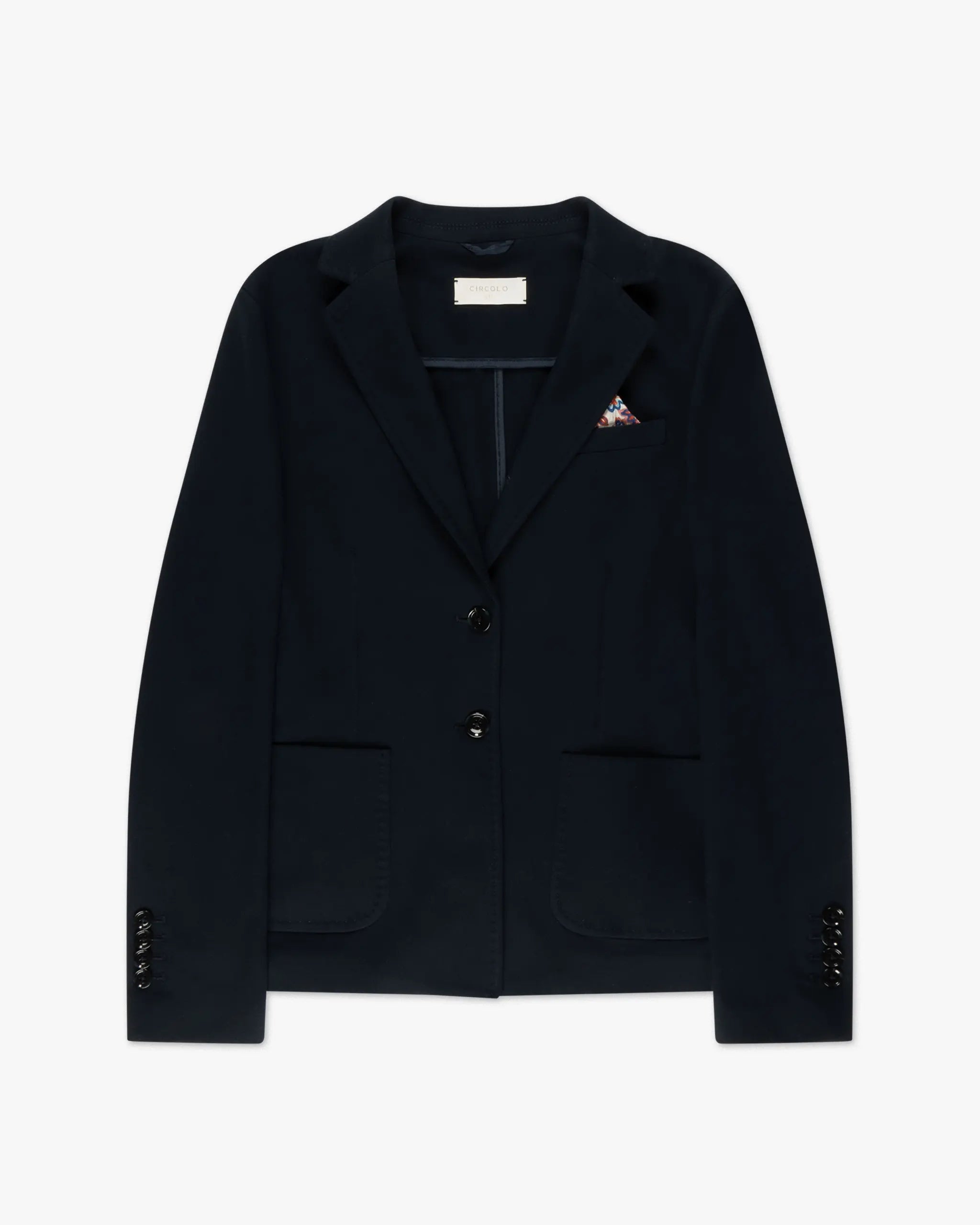 Navy Farbener Pikee Stretch Blazer von Circolo