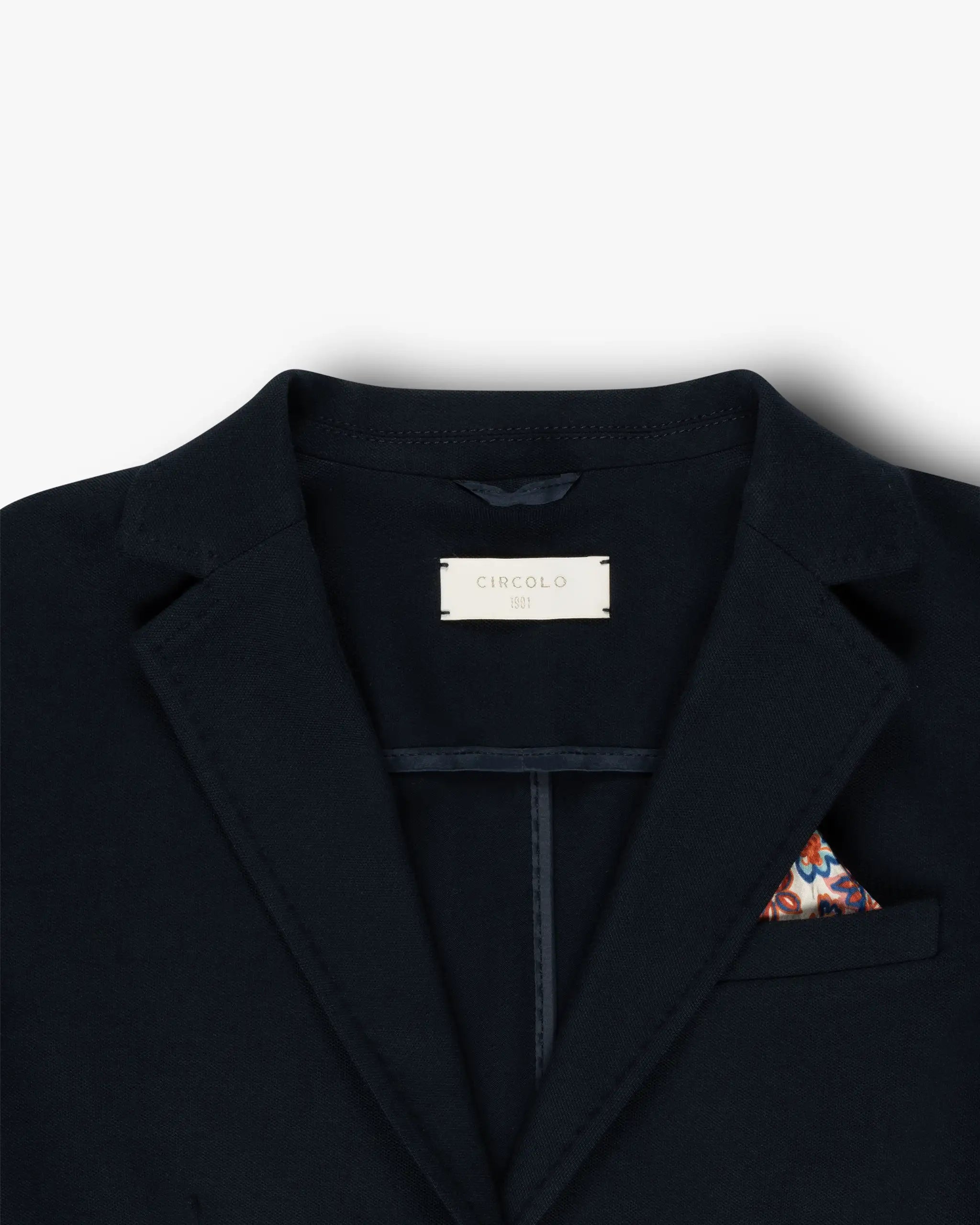 Navy Farbener Pikee Stretch Blazer von Circolo