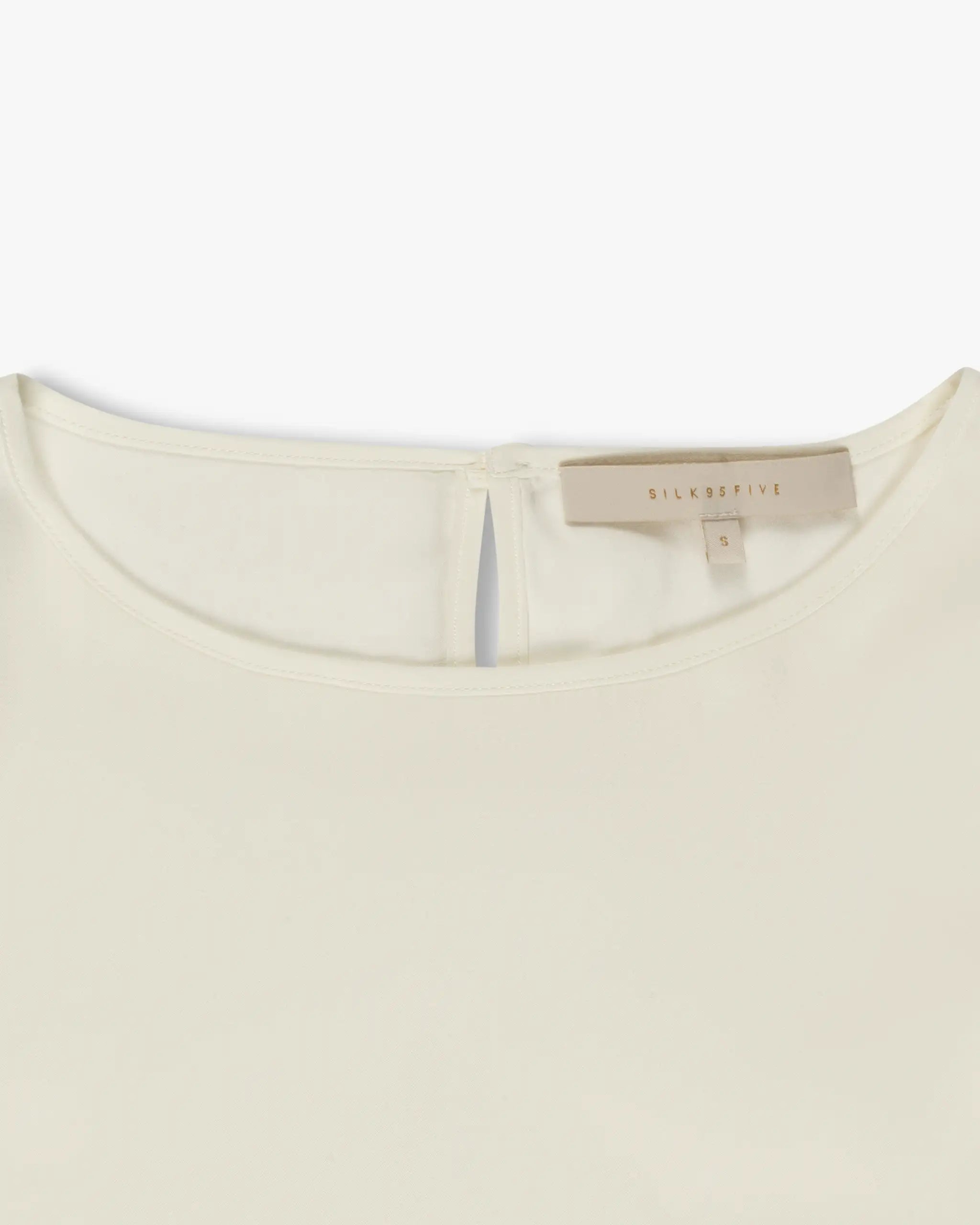 Novelle White silk top with stretch from Silk95 