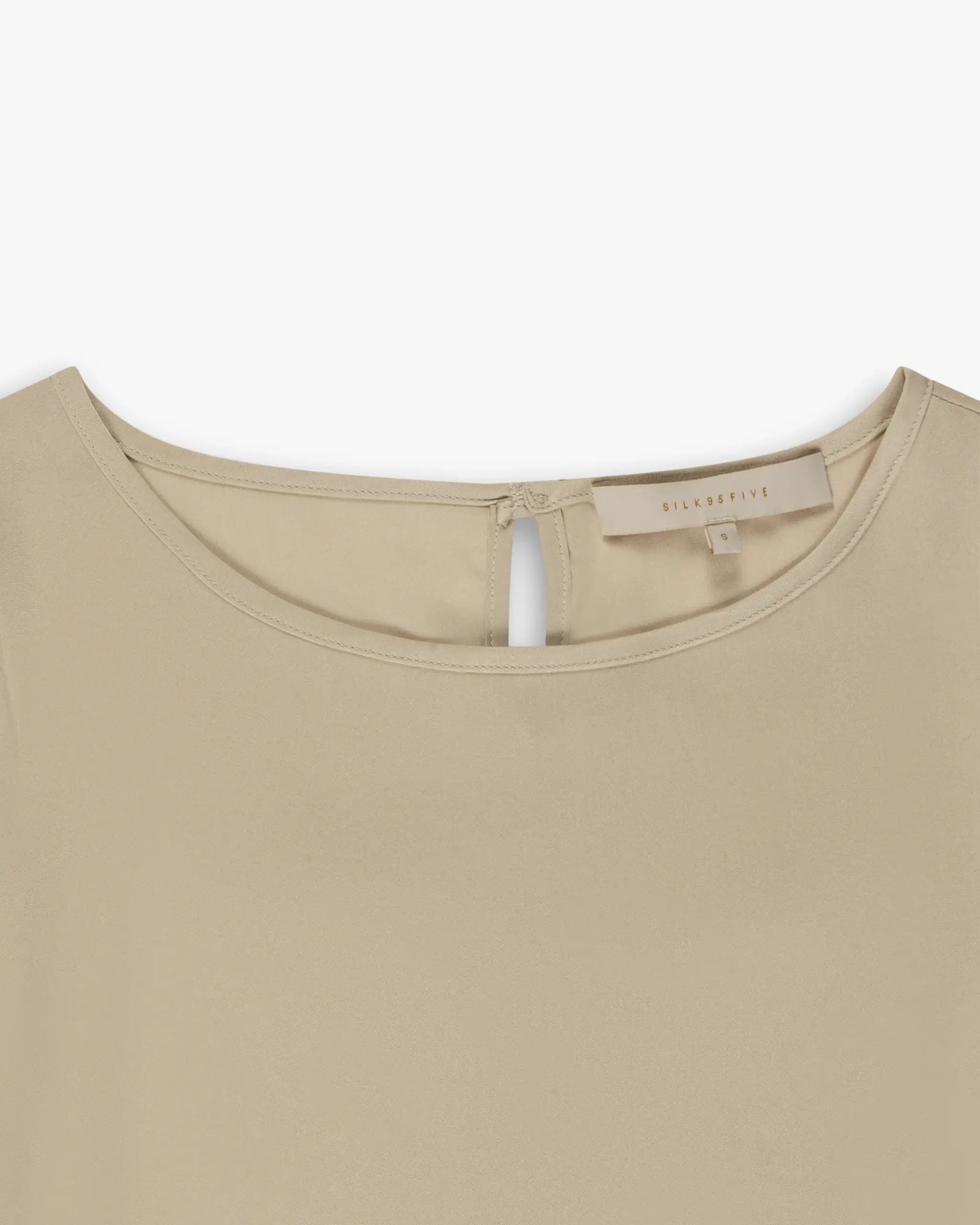 Almondton silk top with stretch from Silk95 