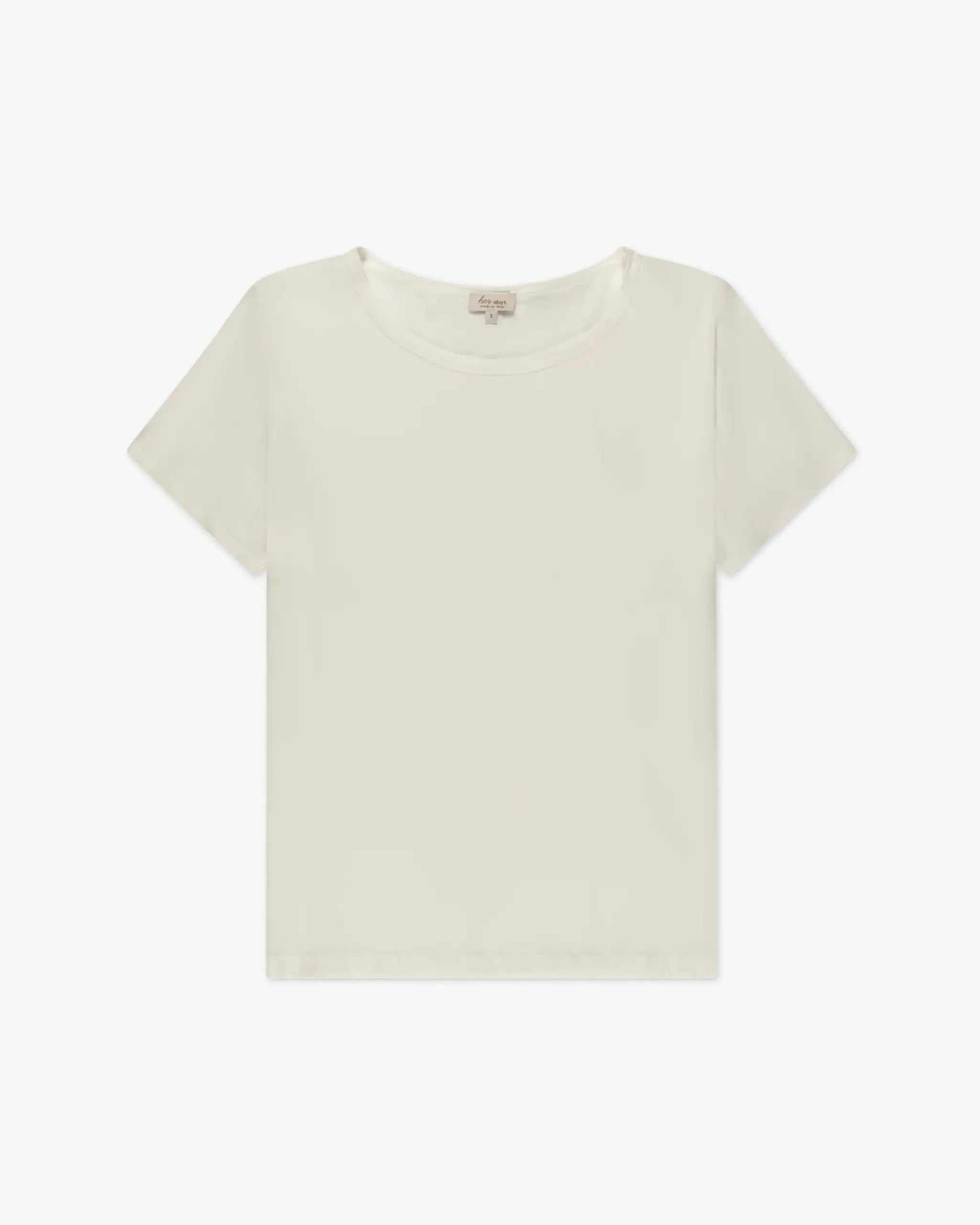 Off White Left T-Shirt in Silk Stretch Satin by Her Shirt 