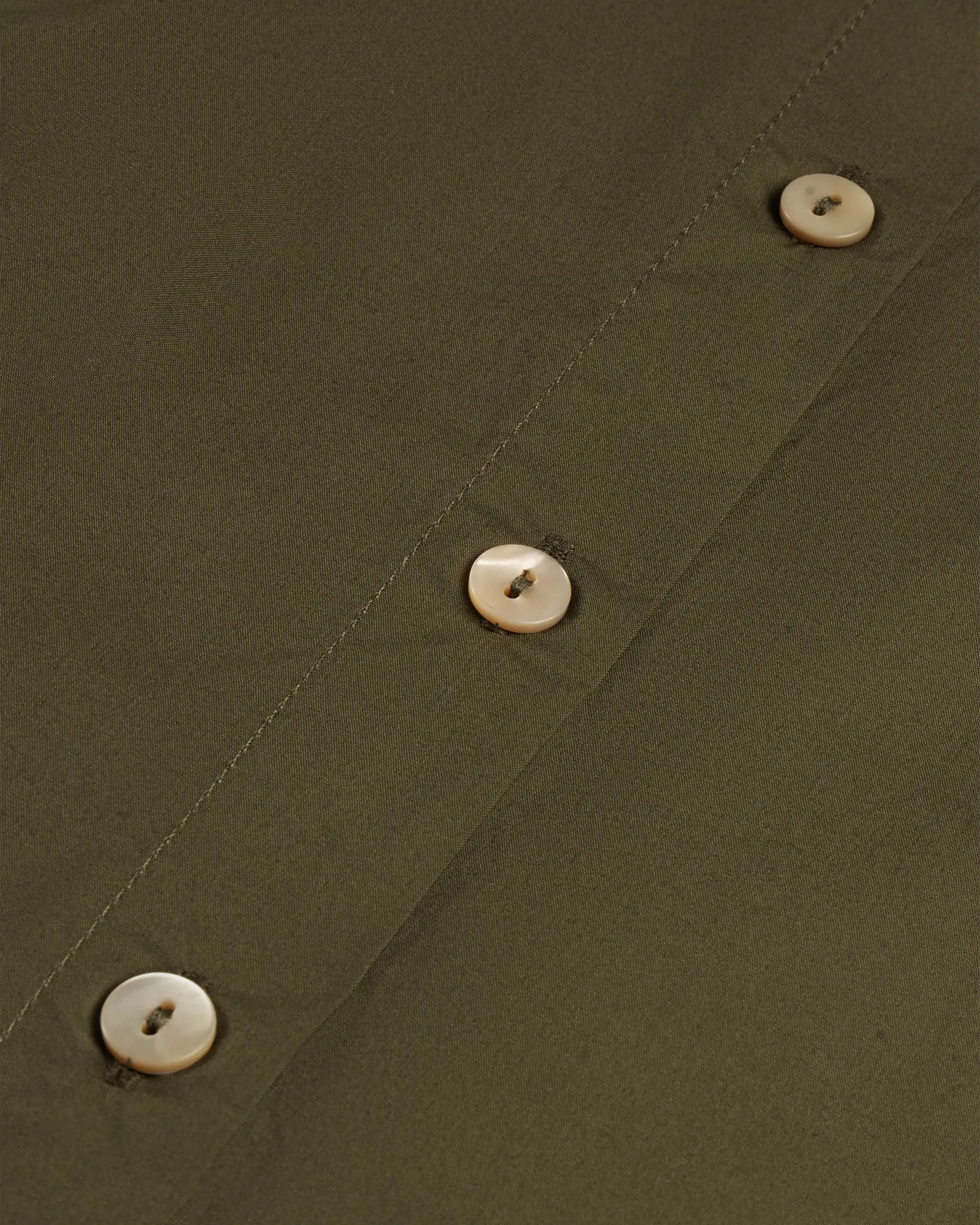 Khaki farbenes Baumwollstretch Kleid mit Samantha Besatz von La Camicia