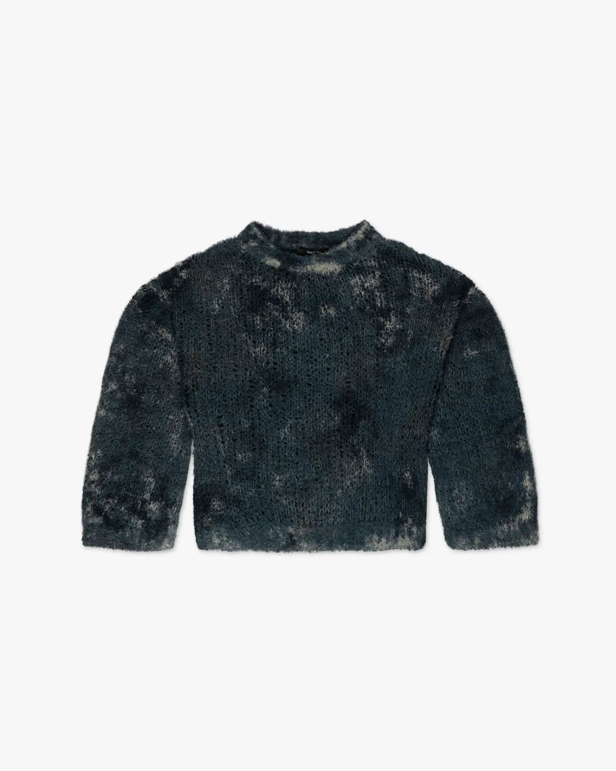 Titanblauer Loose Knit Bucklee Spray Rundhals von Avant Toi