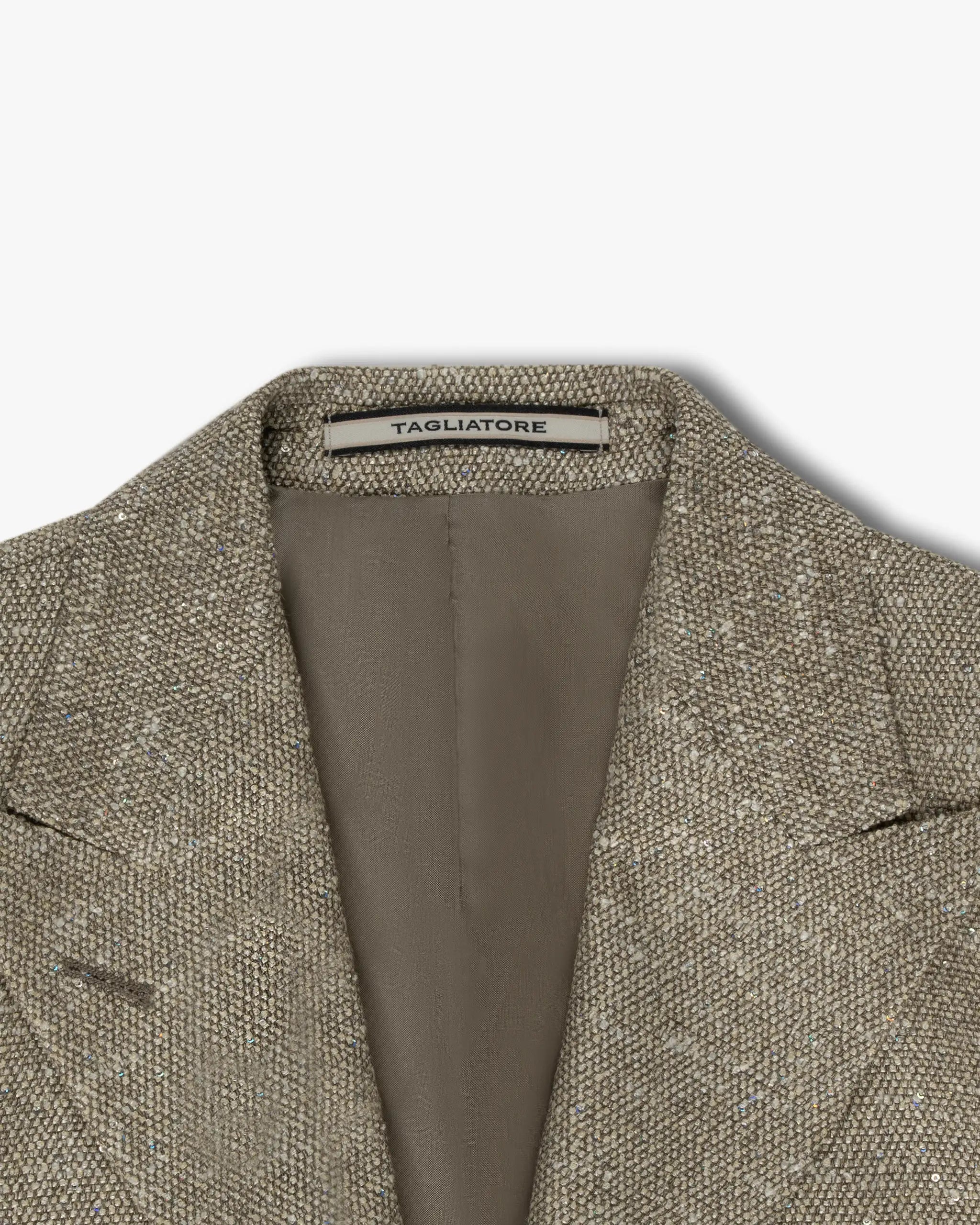 Taupe Girlfriend All Over Pailletten Glamour Blazer von Tagliatore