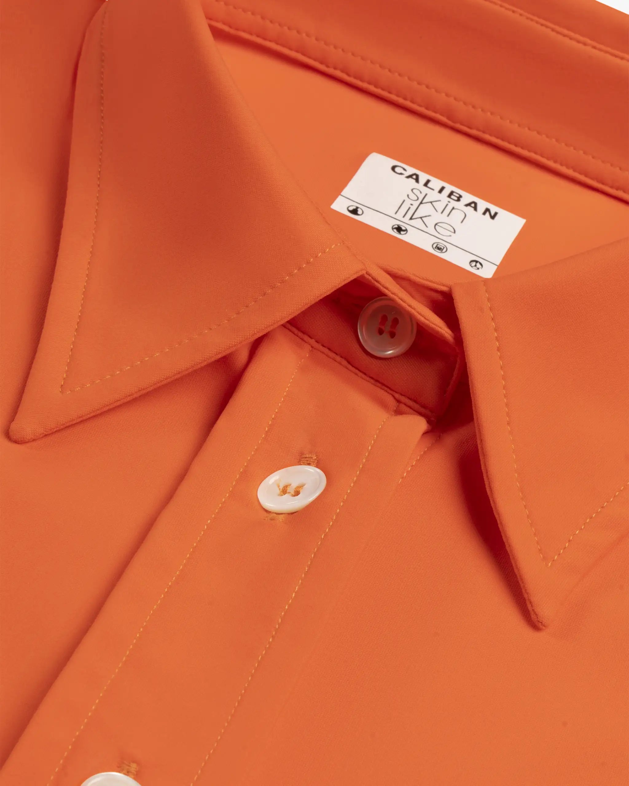 Orangefarbene Hautnahe Superelastische Bluse von Caliban