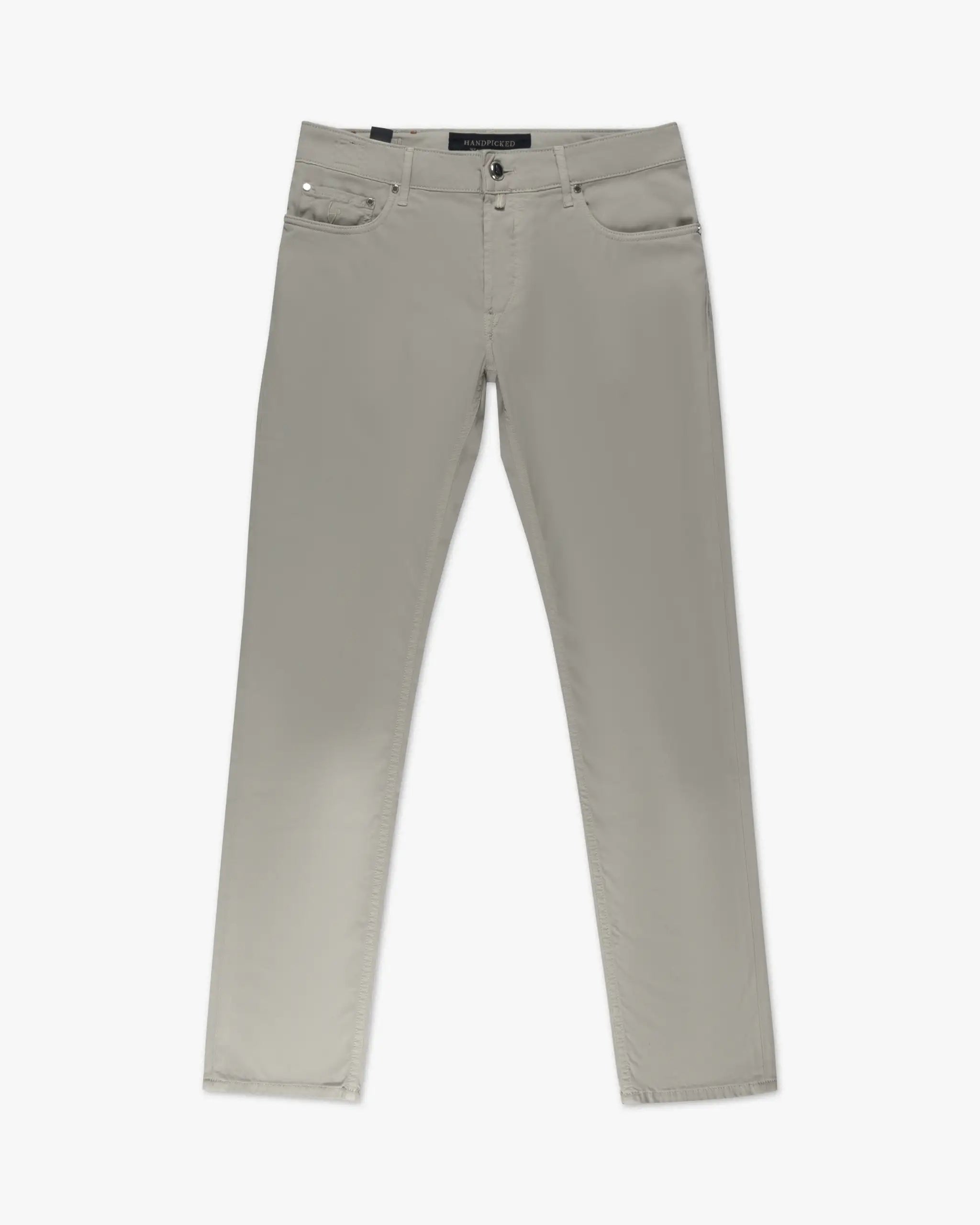 Hellgraue Baumwoll Stretch Gabardine 5 Pocket Hose von Handpicked