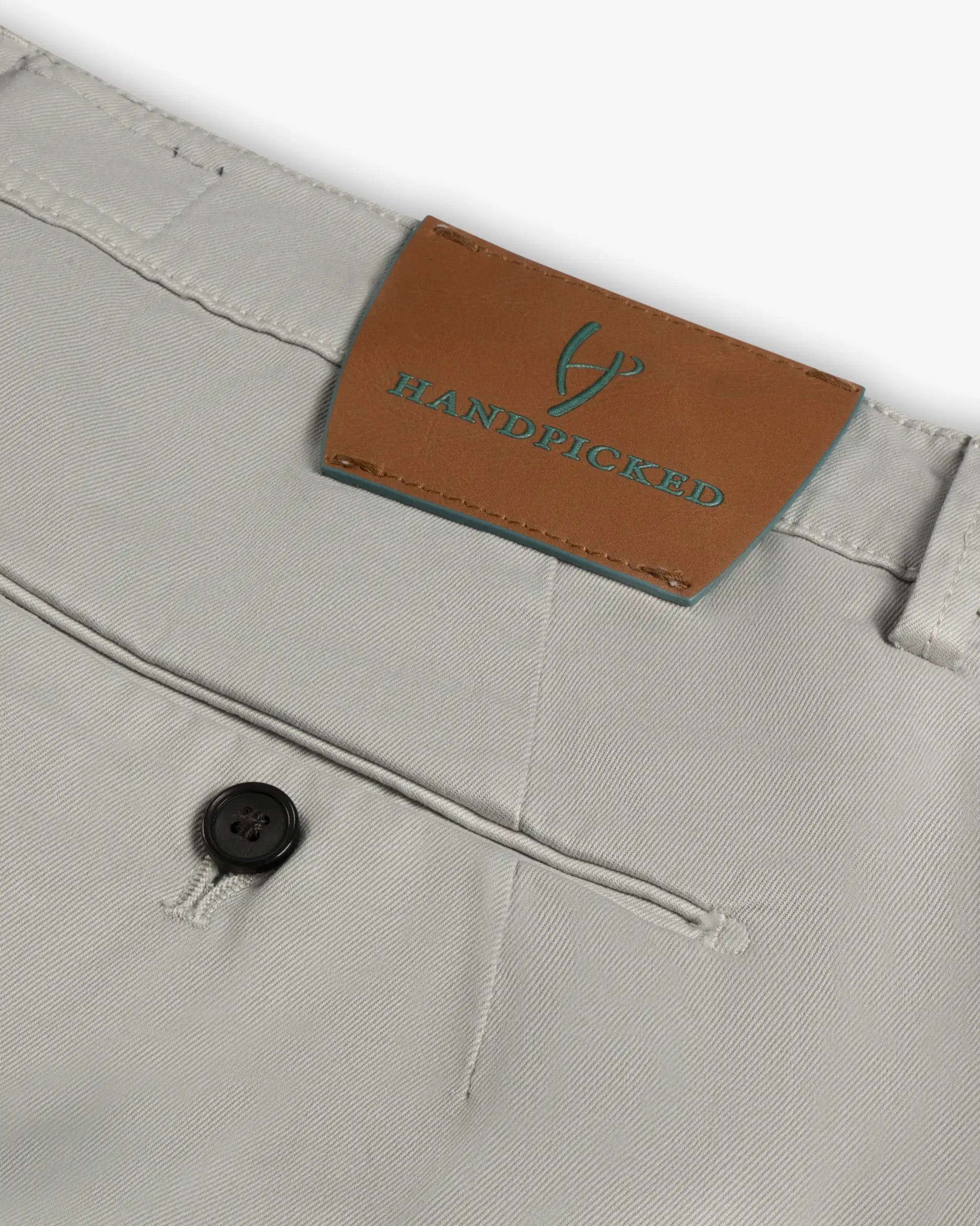 Graue Baumwoll Stretch Gabardine Chino von Handpicked