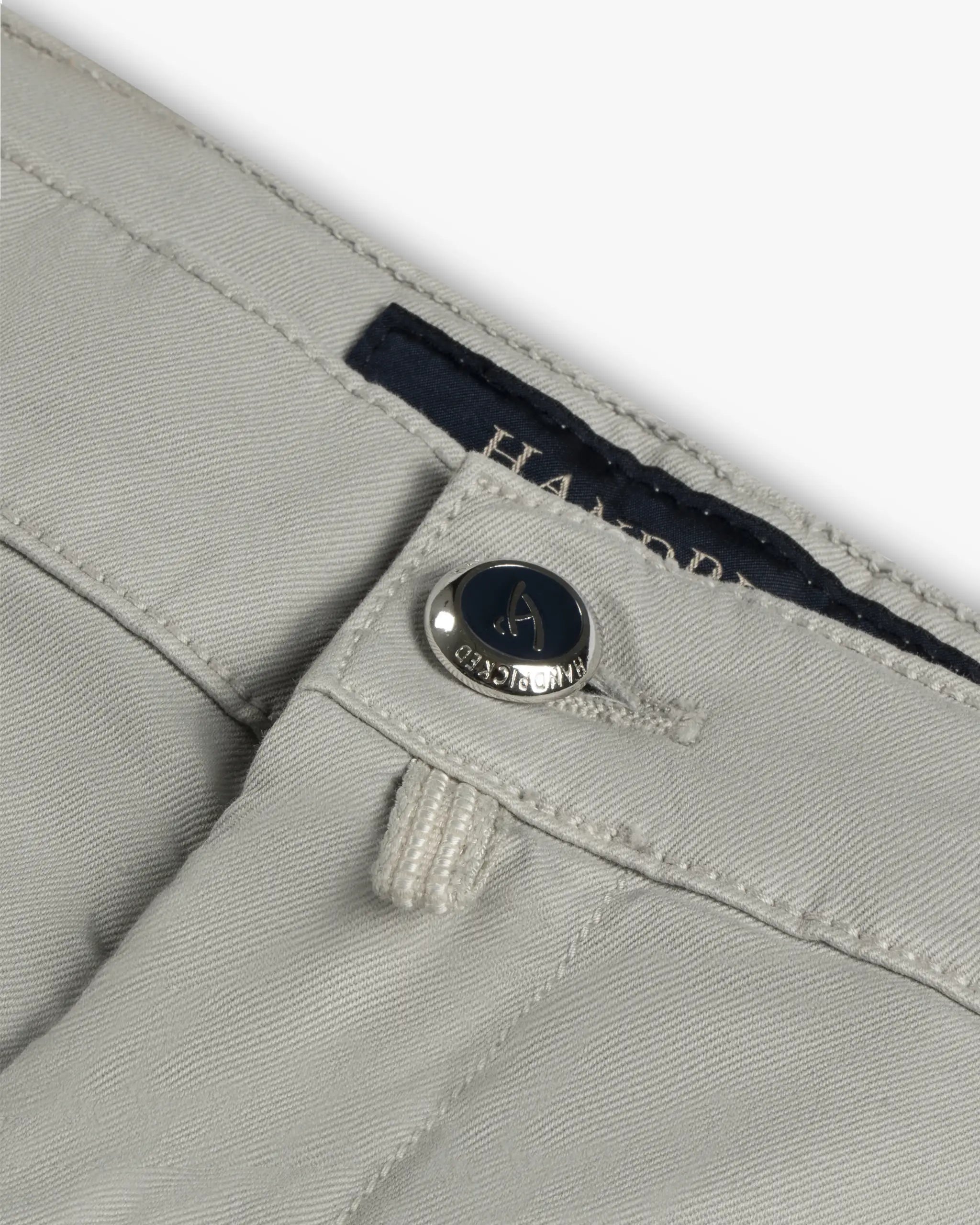 Graue Baumwoll Stretch Gabardine Chino von Handpicked