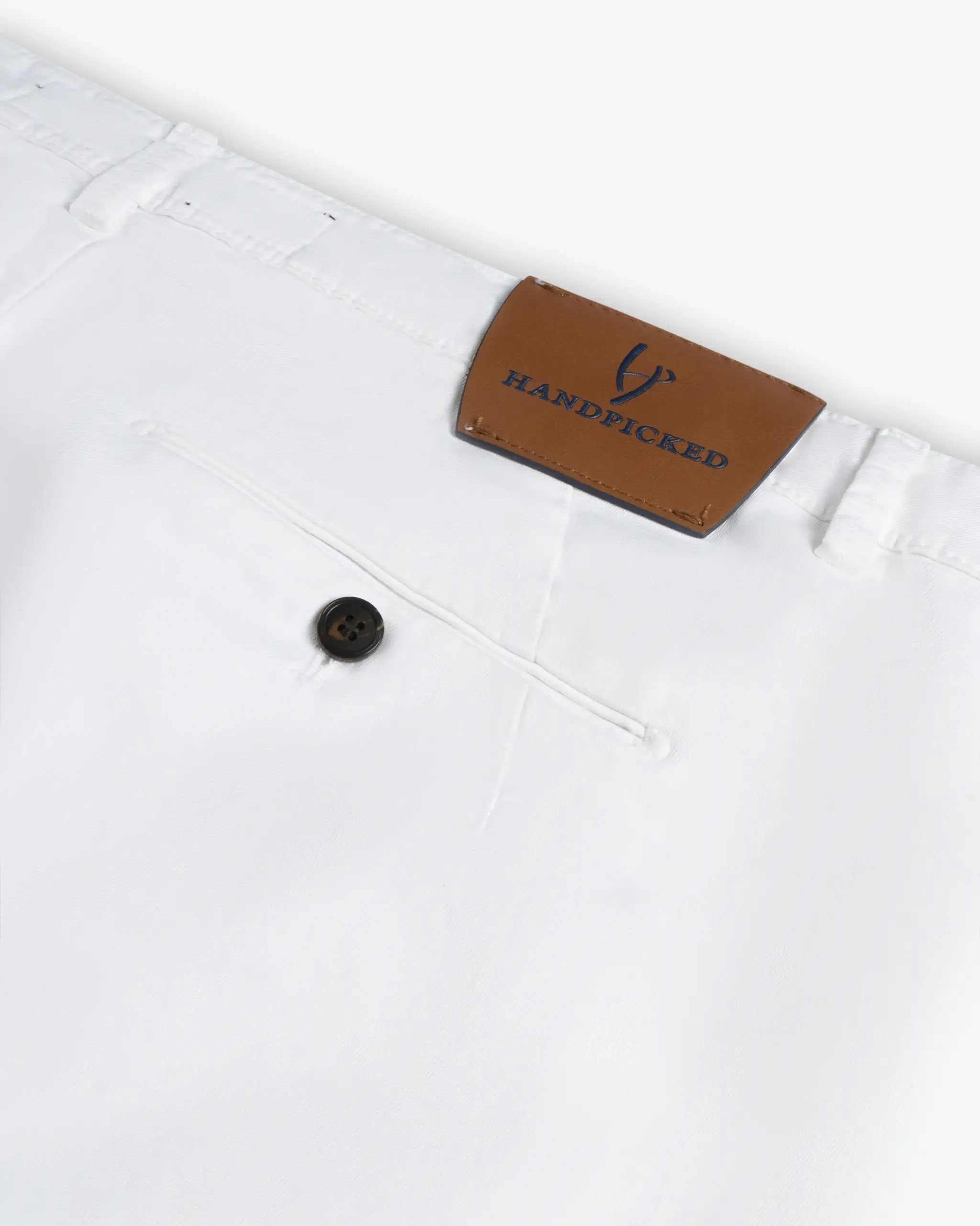 Weiße Baumwoll Stretch Gabardine Chino von Handpicked