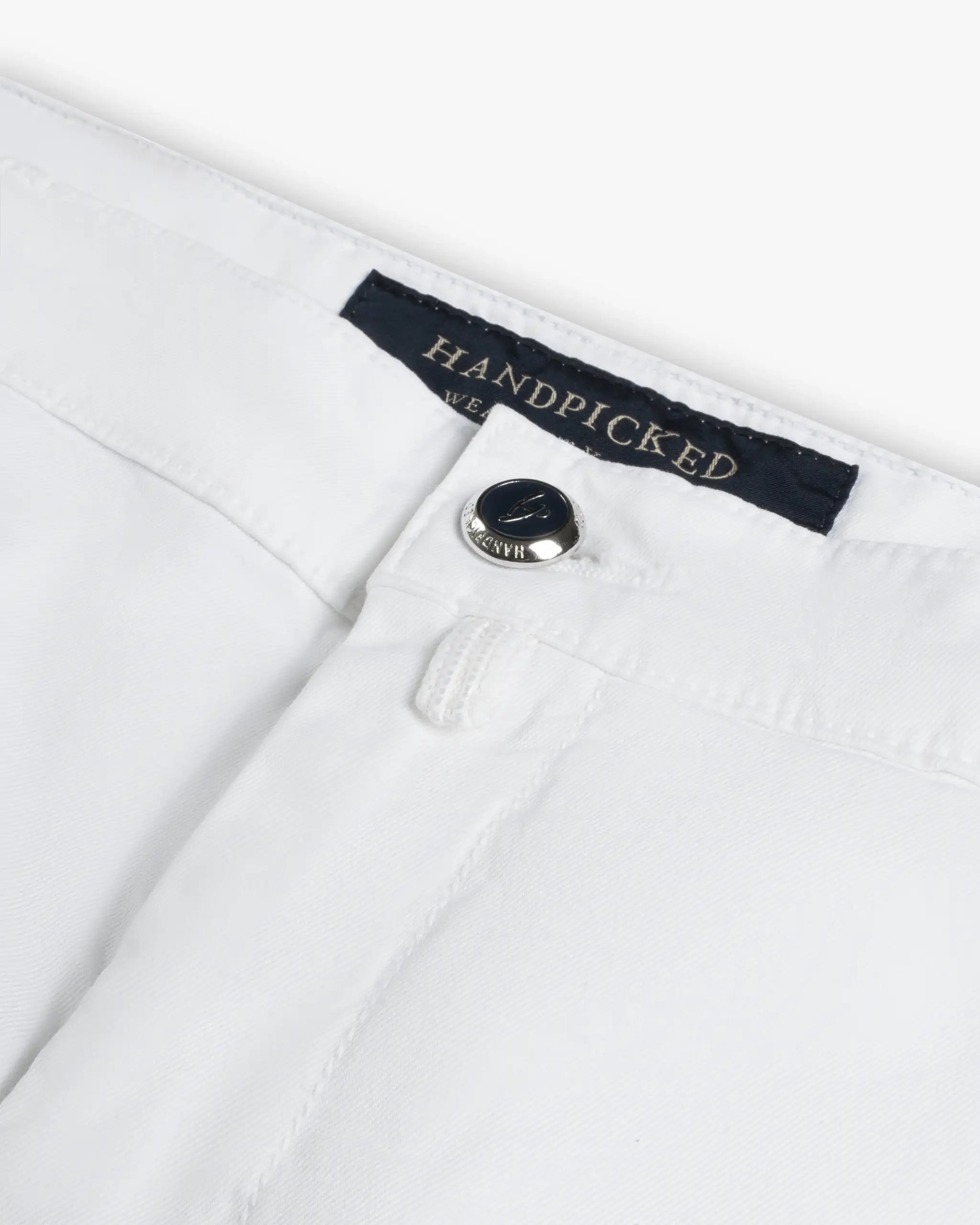 Weiße Baumwoll Stretch Gabardine Chino von Handpicked