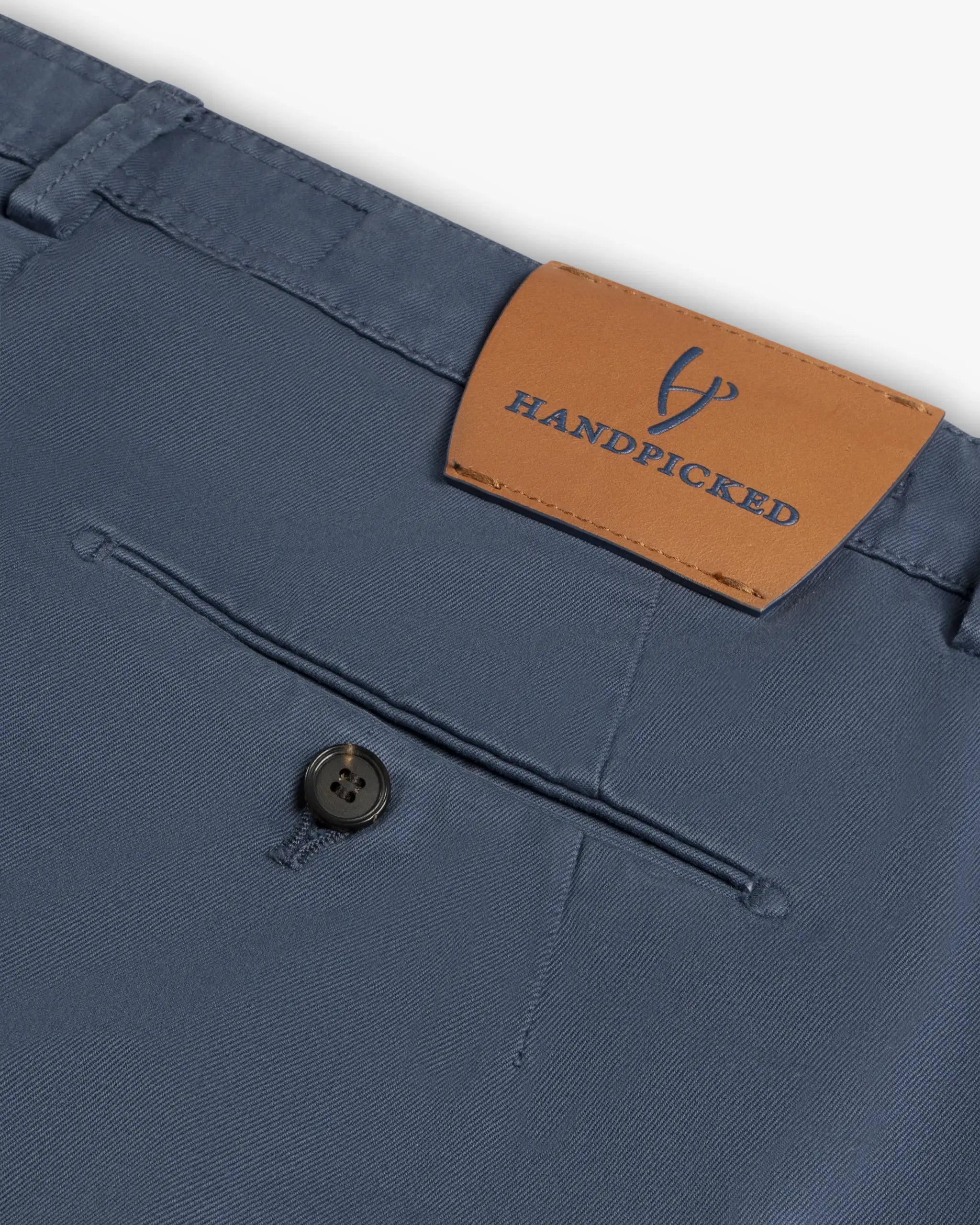 Blaue Baumwoll Stretch Gabardine Chino von Handpicked