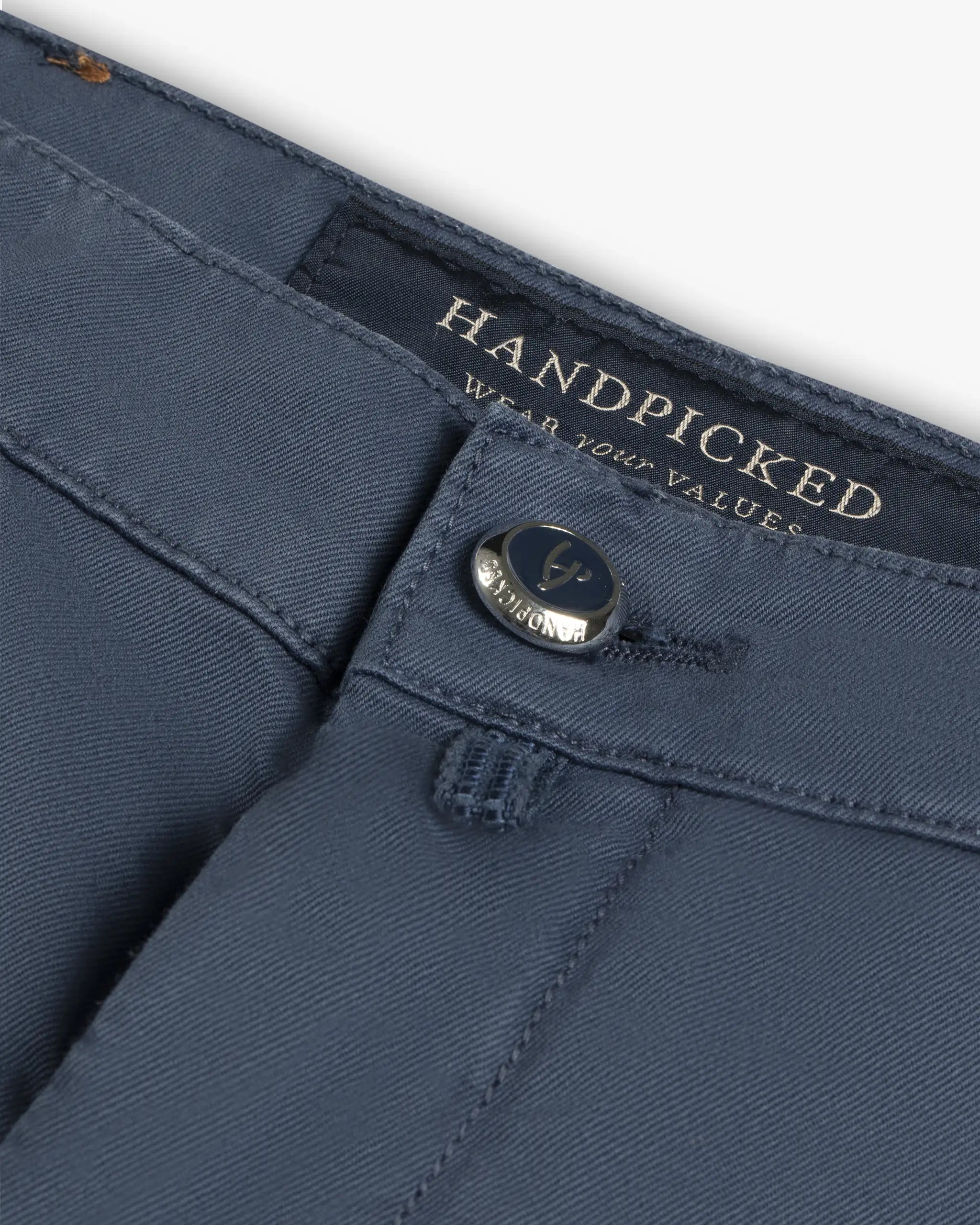 Blaue Baumwoll Stretch Gabardine Chino von Handpicked