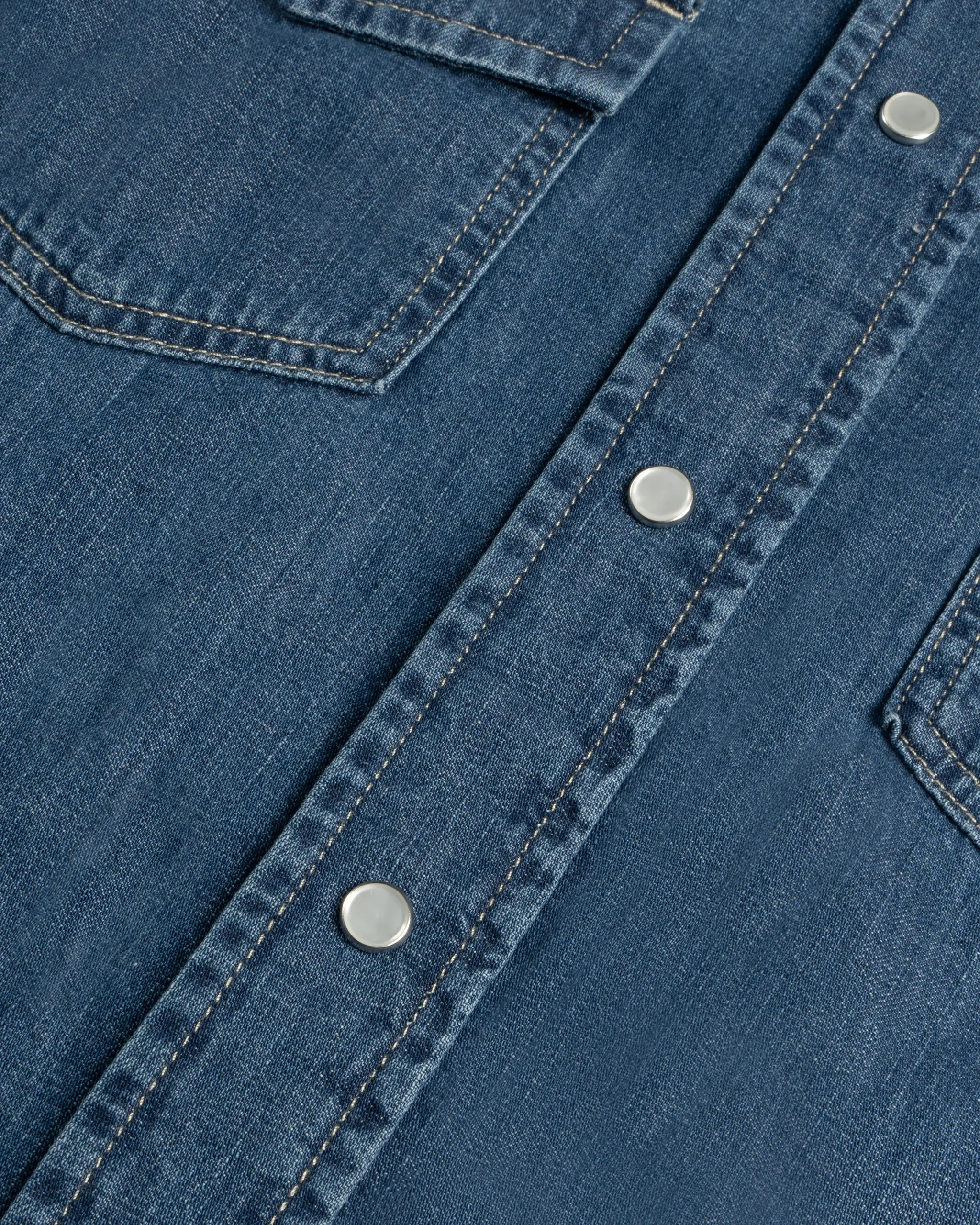 Medium blue Med Wash Texas Denim Shirt by Handpicked 