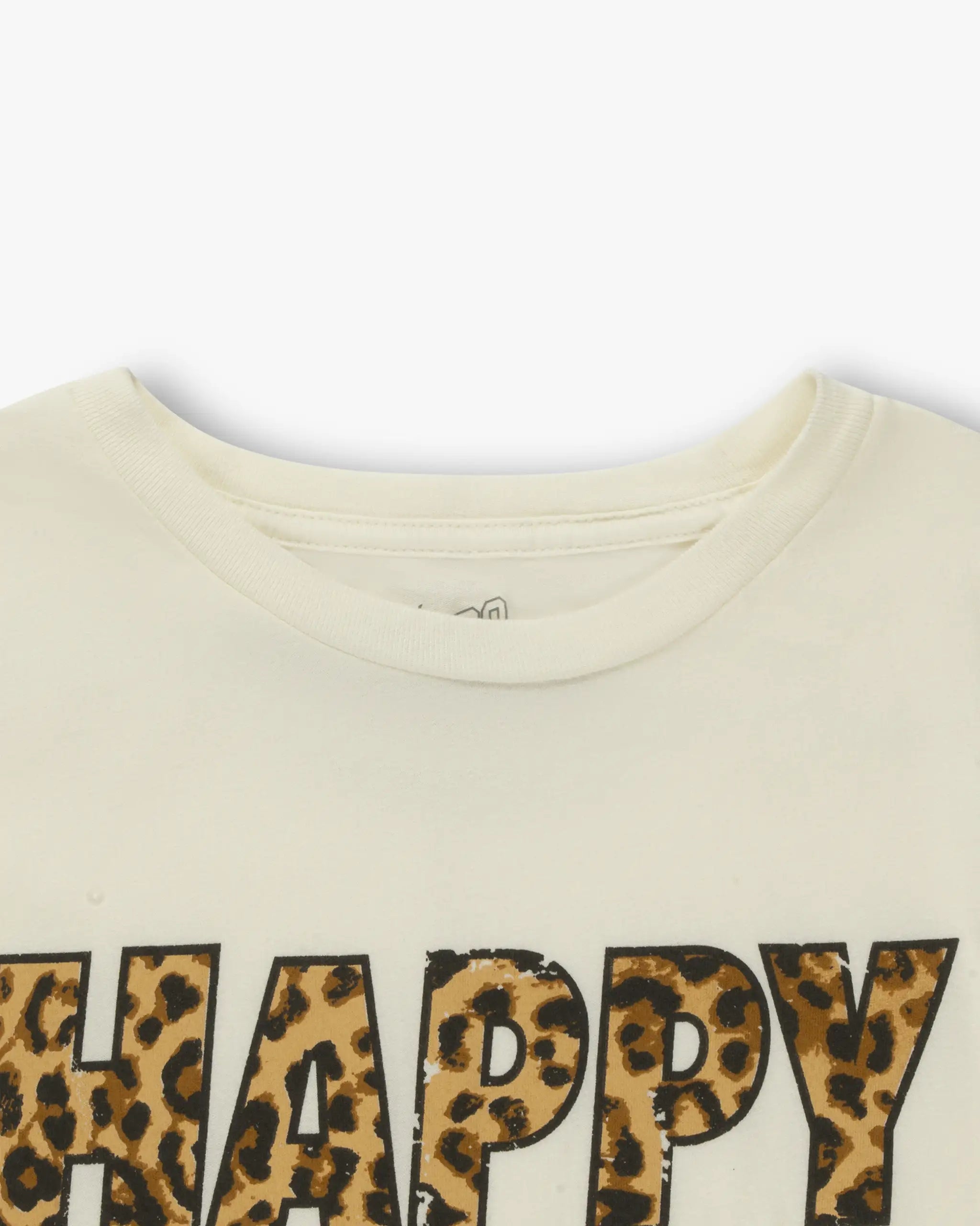 Vintage-weißes Shirt  mit Statement-Print "Happy Life“ von Retro Brand