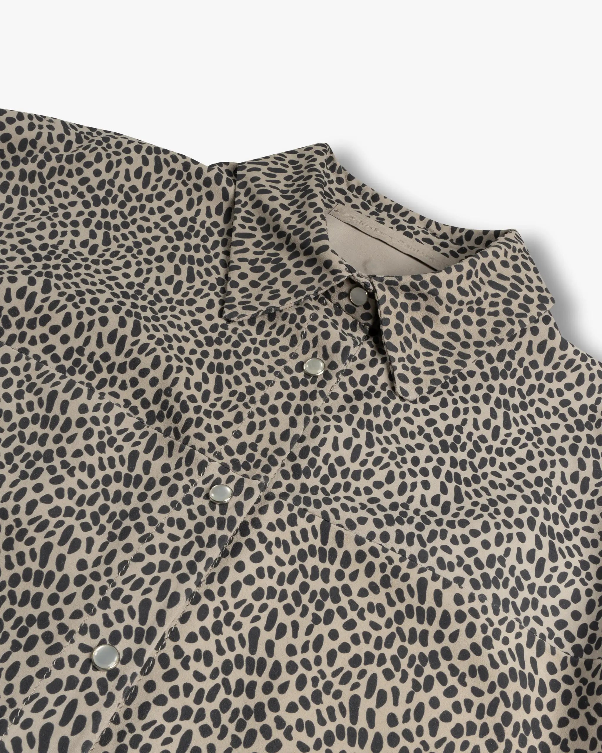 Chea-Ivory Oversized Cheetah Print Lambskin Shirt by Salvatore Santoro