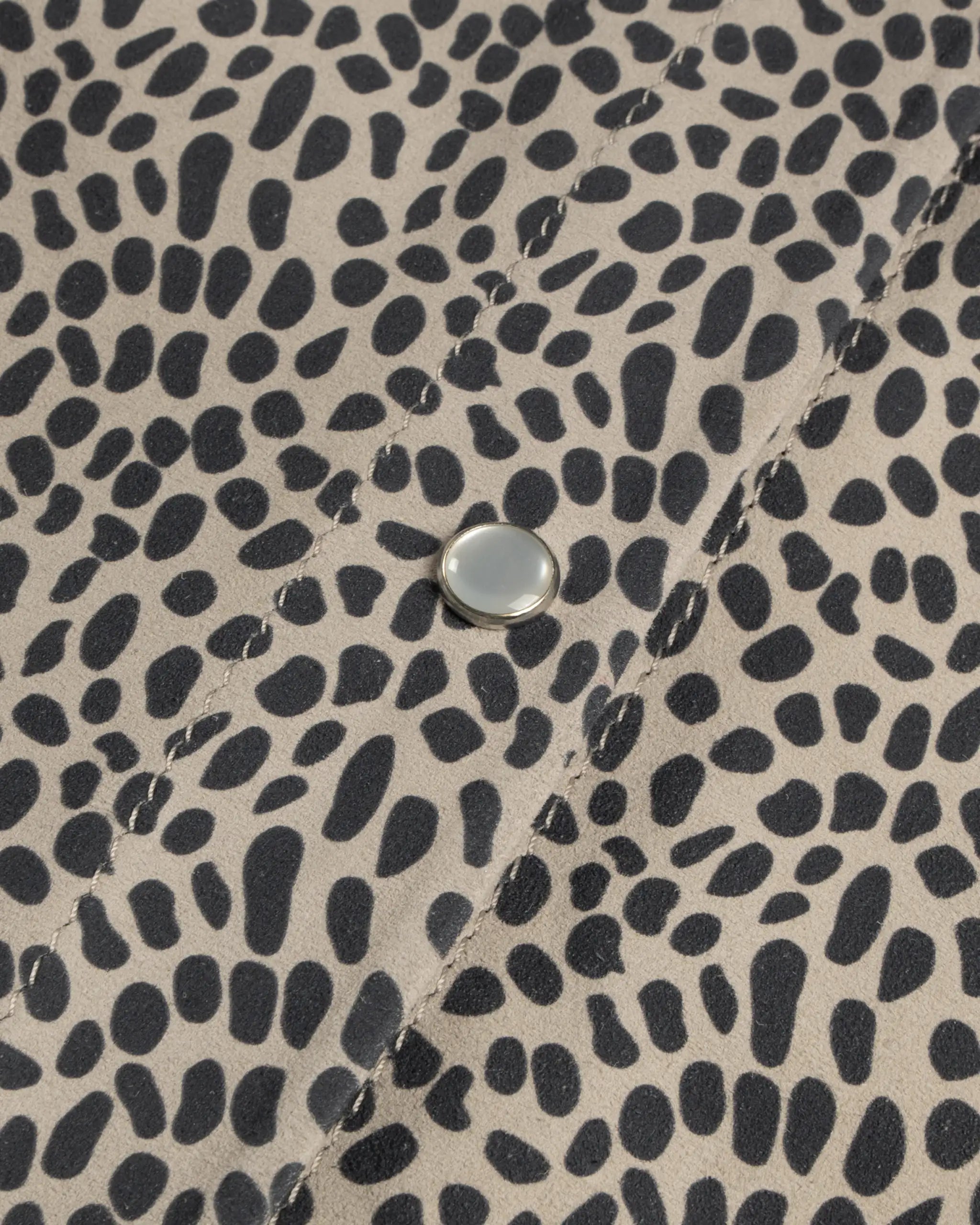 Chea-Ivory Oversized Cheetah Print Lambskin Shirt by Salvatore Santoro