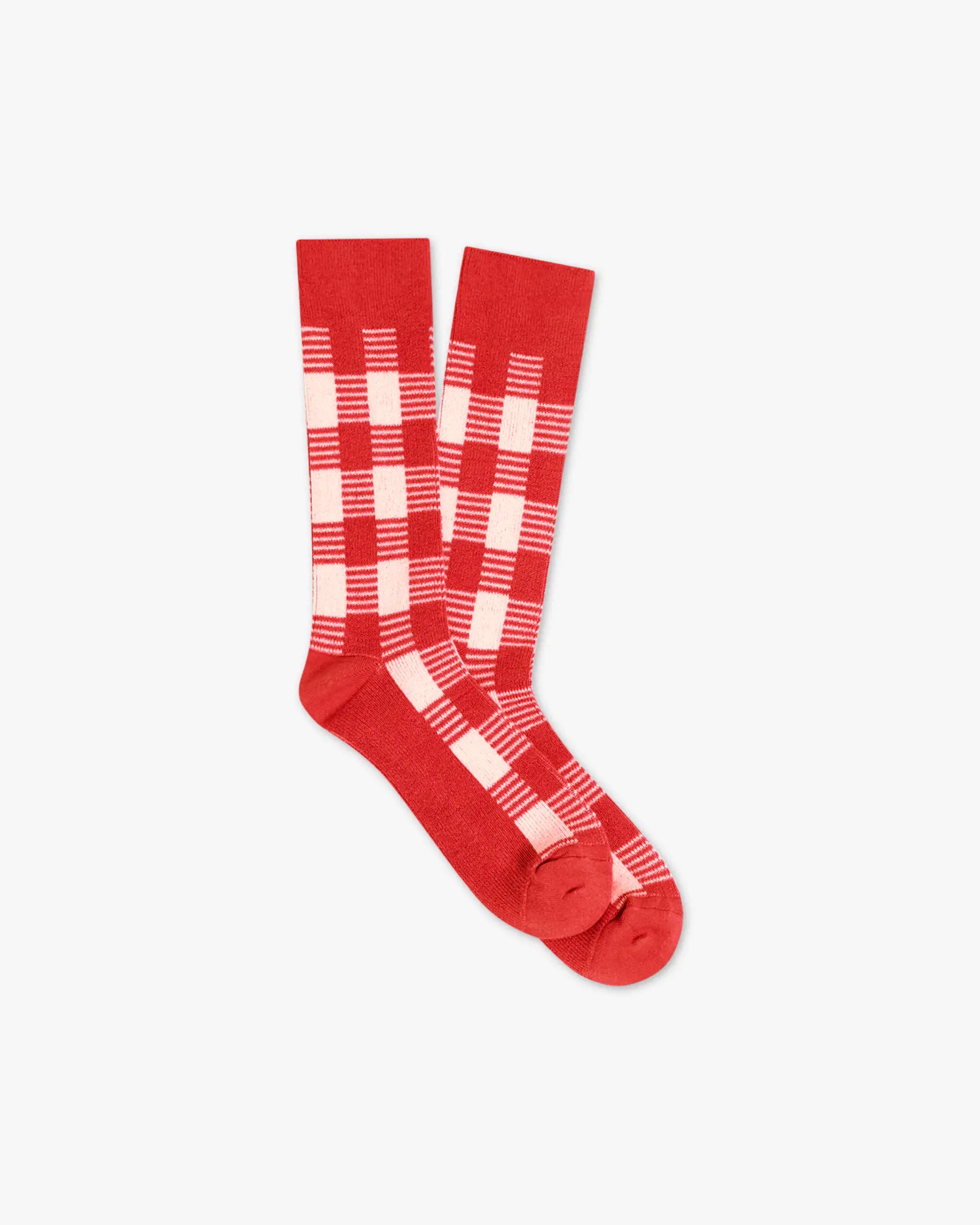 Kirsch Creme Gingham Socken von Guest in Residence