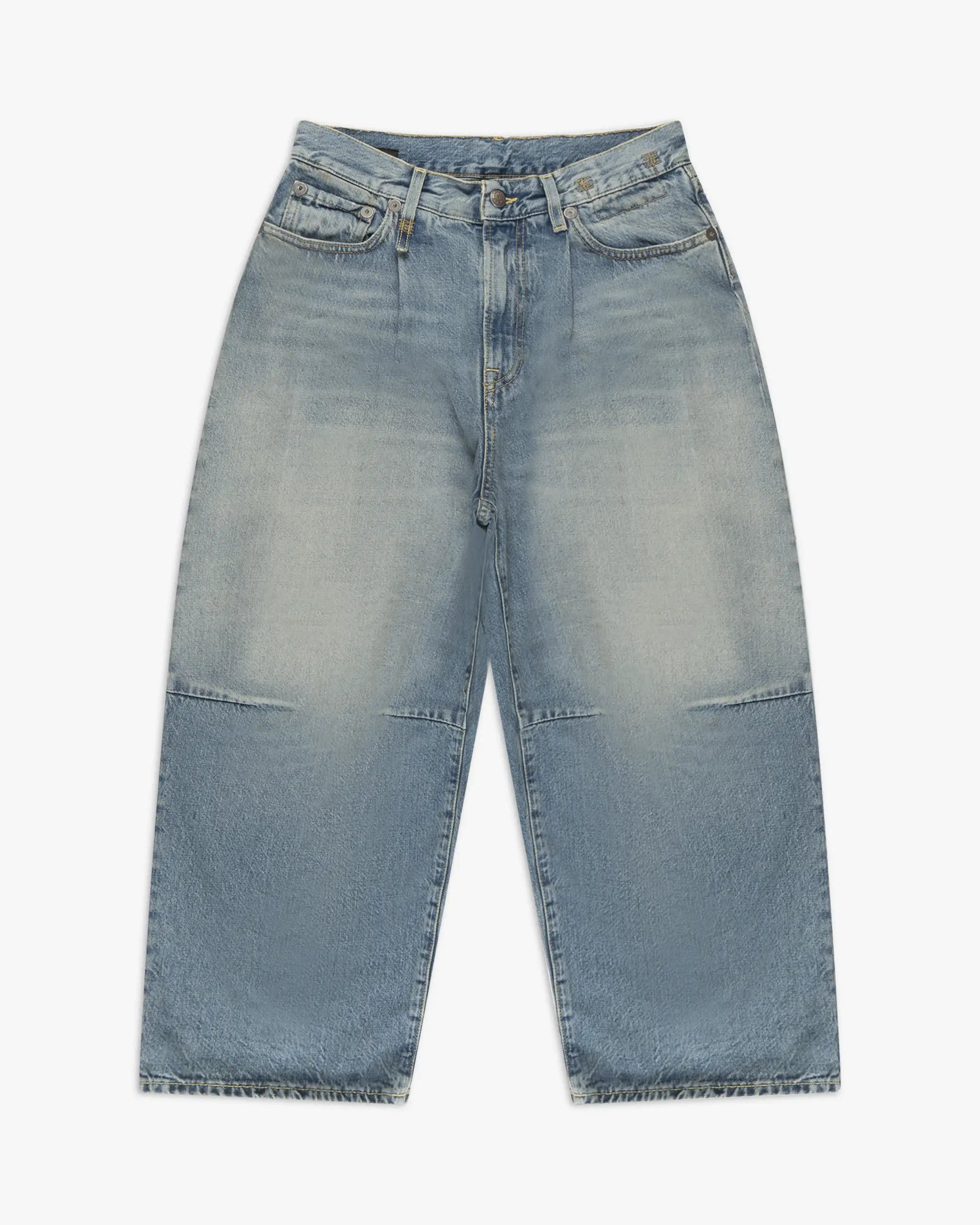 Verschleiertes Blau Gekürzte Weite Bein Jeans von R13 New York