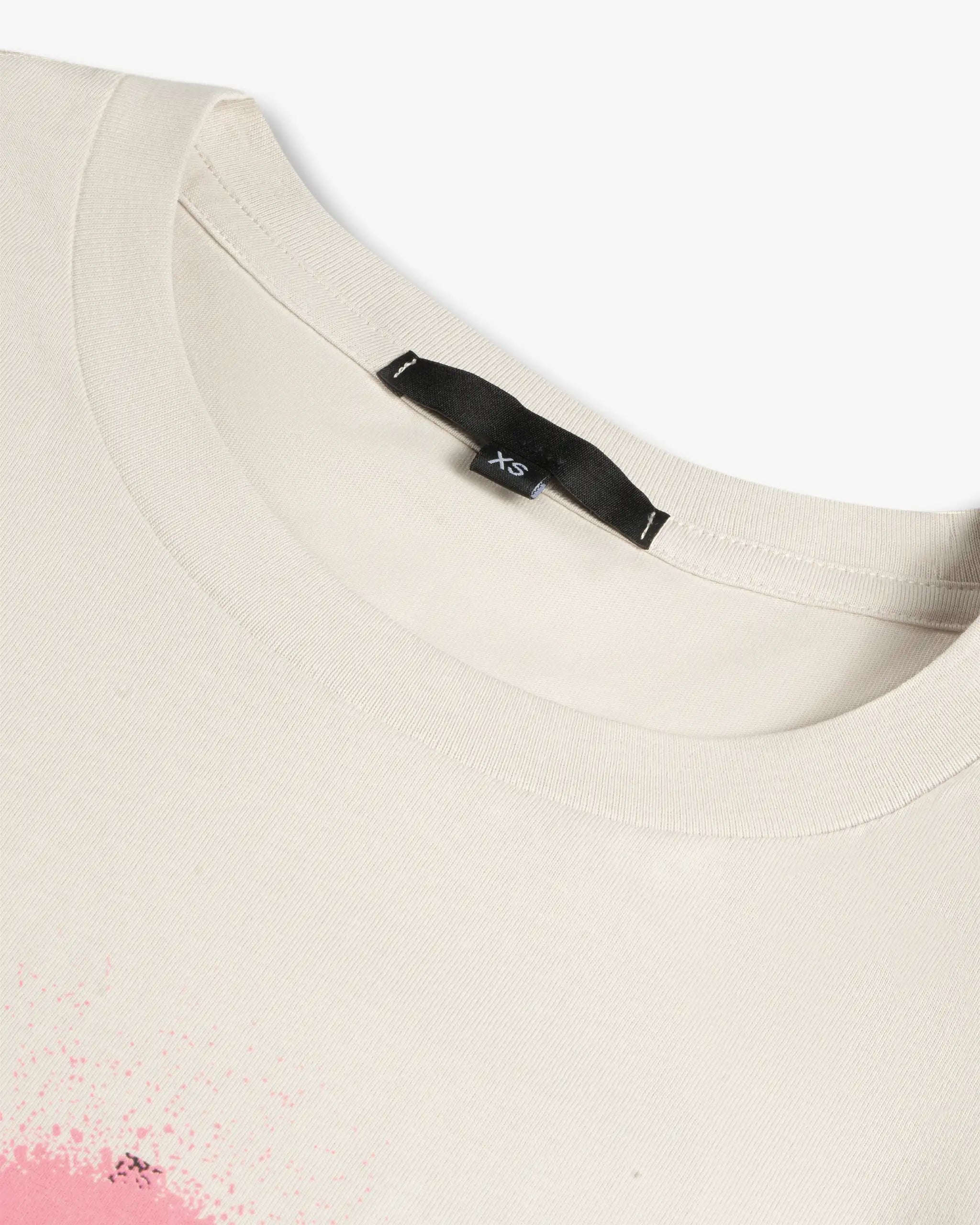 Bone white fitted T-shirt by Simeon Farrar