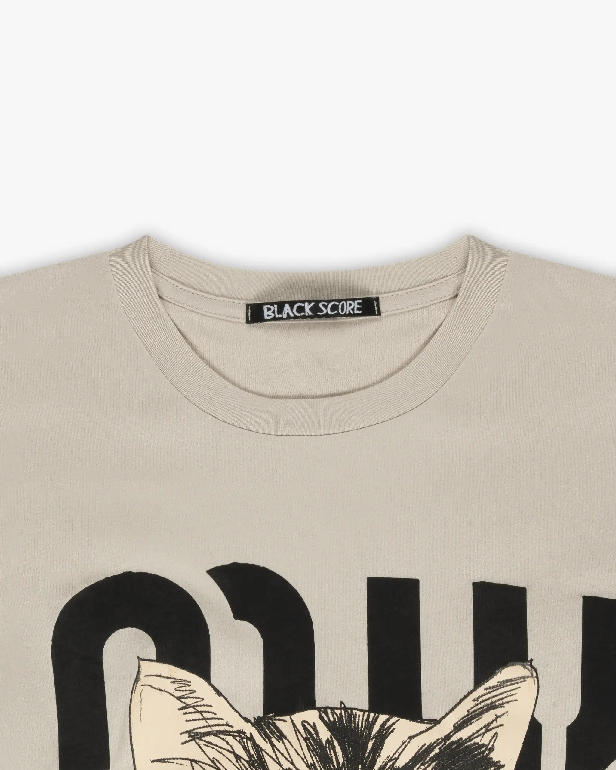 Bone white fitted T-shirt by Simeon Farrar 