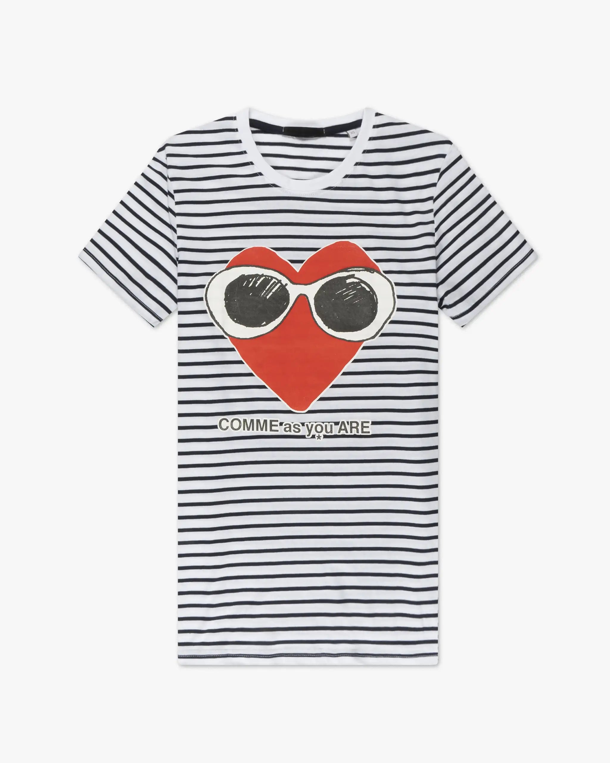 Navy Blue White Fine Striped Loose Fit T-Shirt by Simeon Farrar 