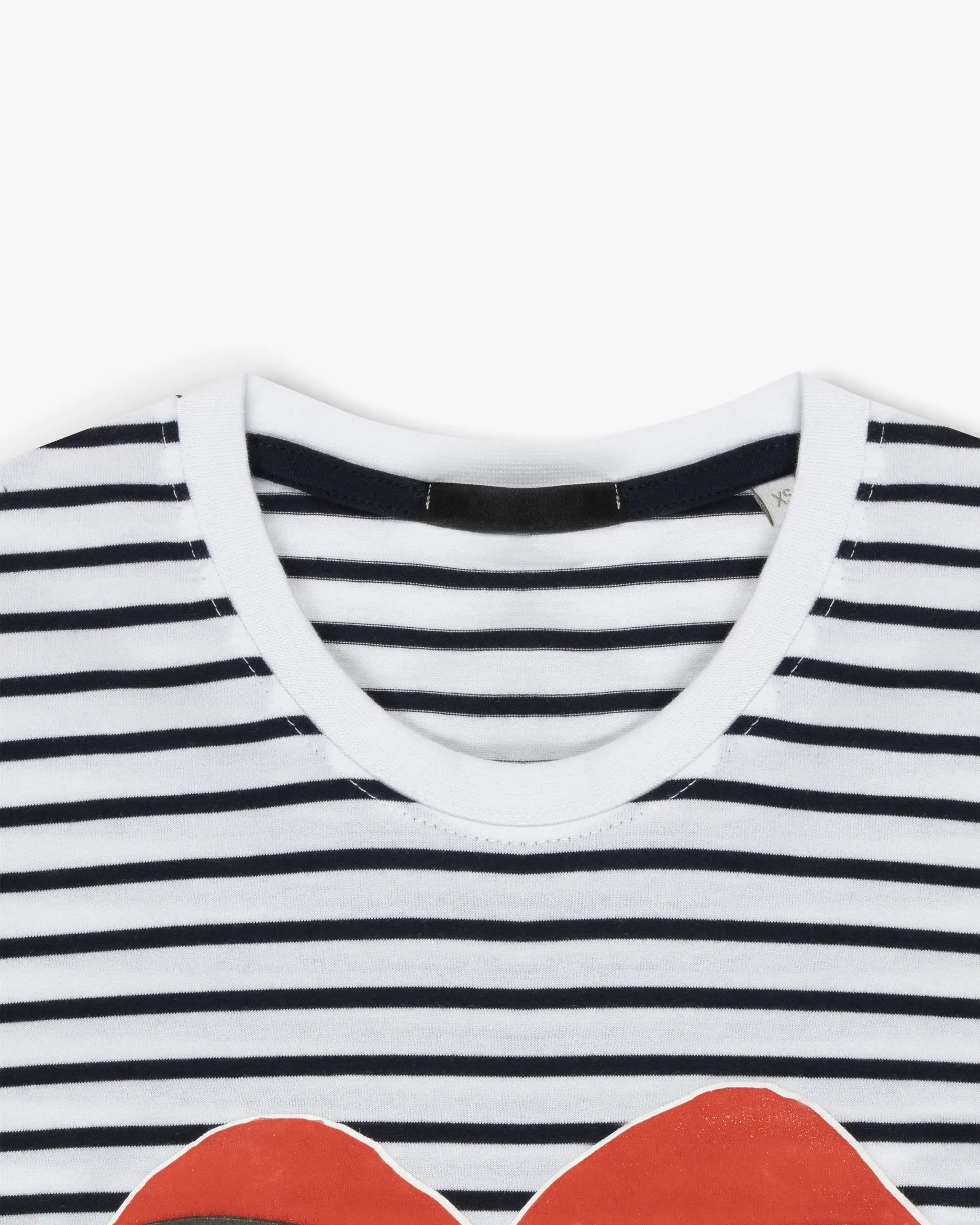 Navy Blue White Fine Striped Loose Fit T-Shirt by Simeon Farrar 