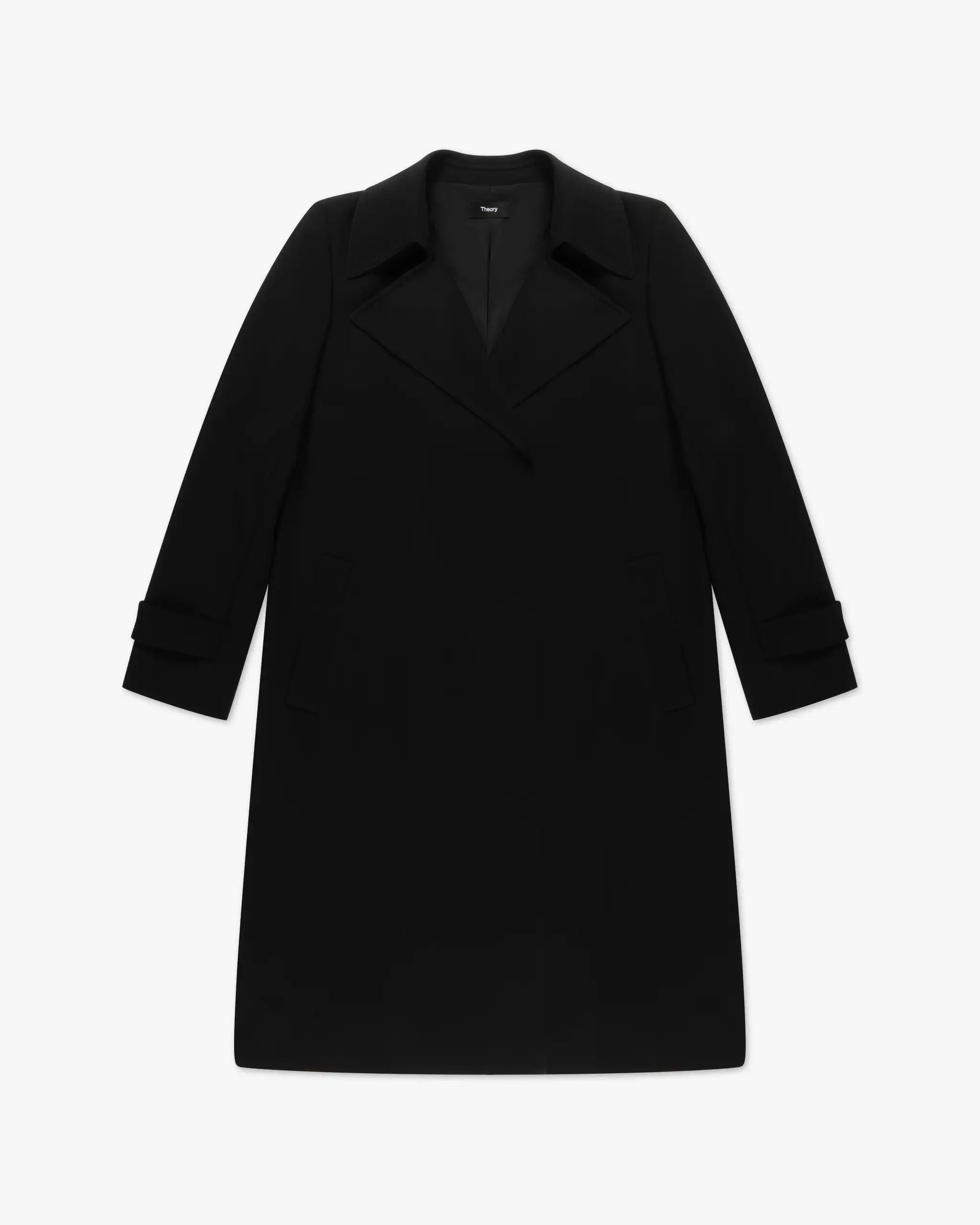 Schwarzer Oaklane Trenchcoat Cadiz von Theory