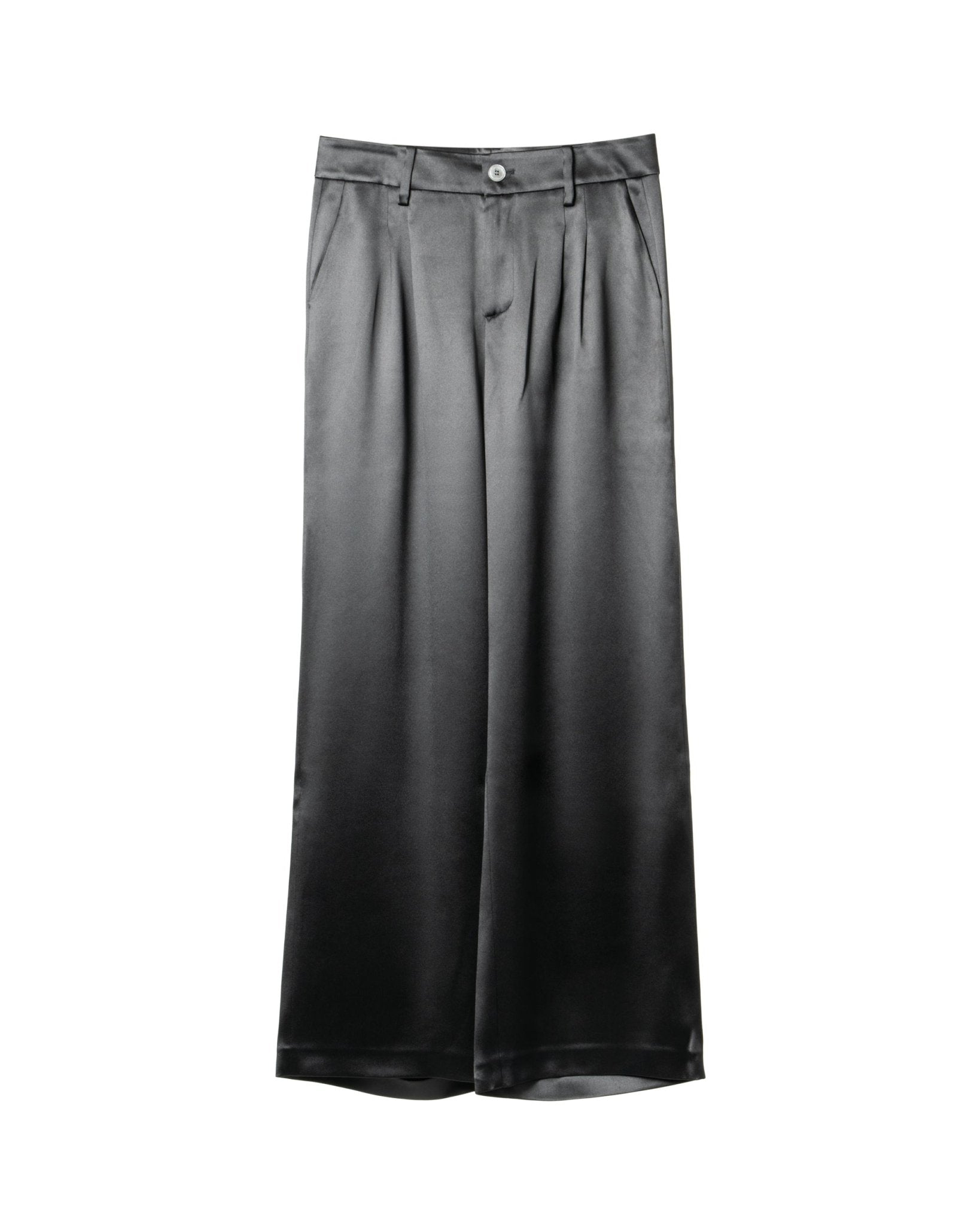 ANAII | HEAVY SILK SATIN TAYLORING WIDE LEG TROUSERS - Trousers ANAII