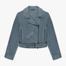 Avio Blau Bikerjacke Aus Wildleder von Novelle - Coats & Jackets Novelle