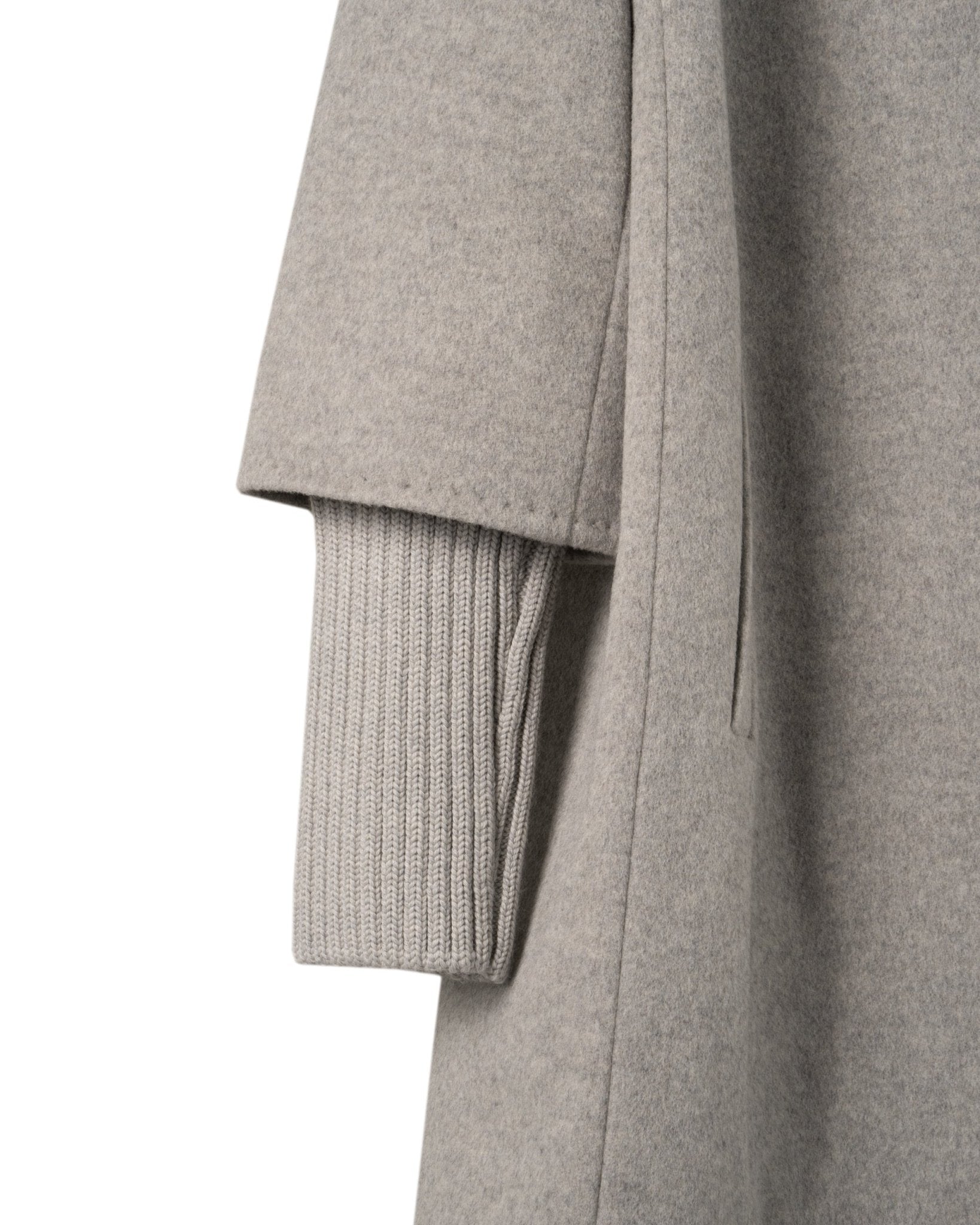 CINZIA ROCCA | 95CM KNITTED TRIM BIELLA - WOOL COAT - Coats & Jackets CINZIA ROCCIA