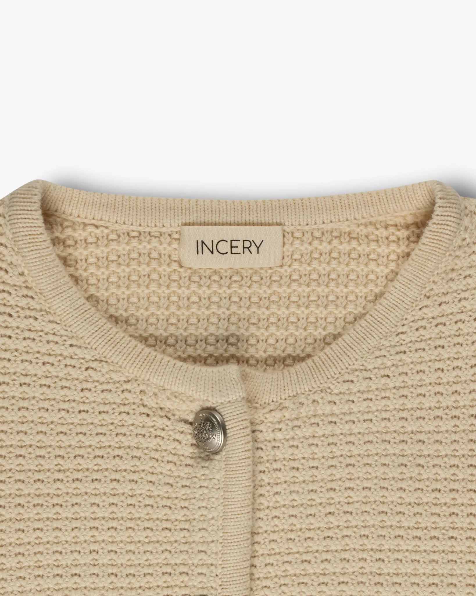 Creme - Farbene Intarsia - Kaschmir - Blend - Cardigan von Incery - Knitwear INCERY