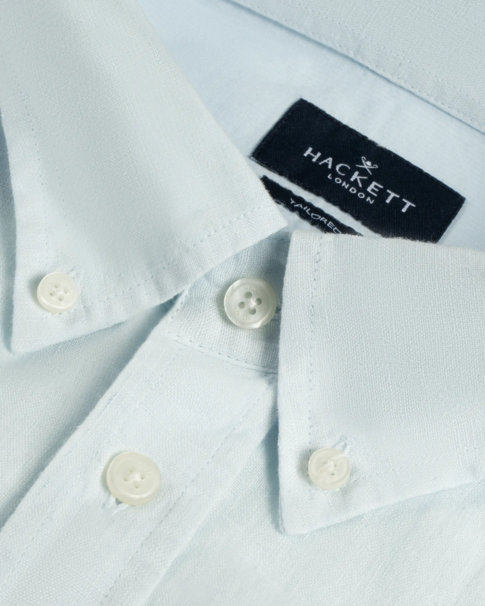 Eisblaues Ess GMD Leinen BRPT - Hemd von Hackett London - Shirts Hackett