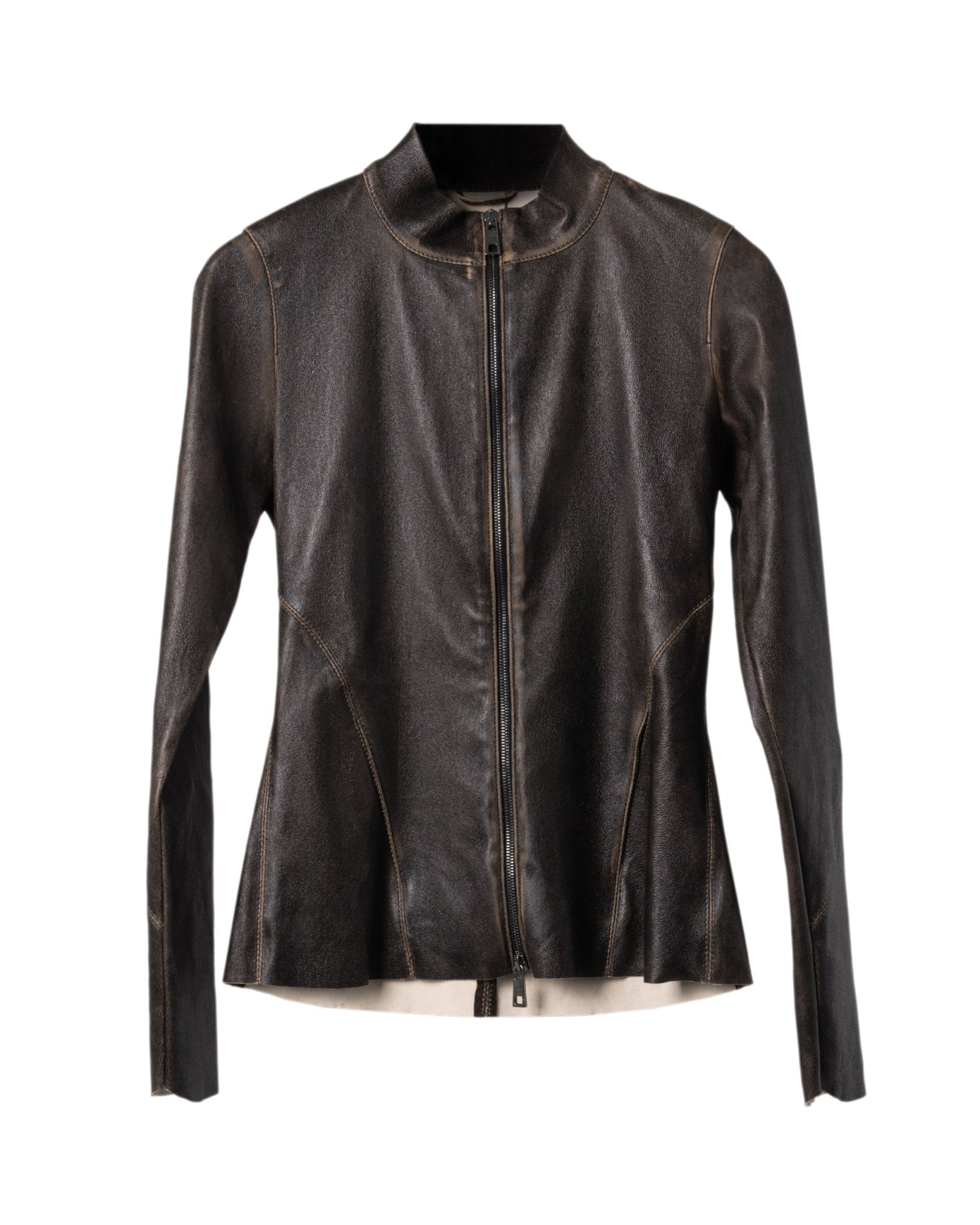 GIORGIO BRATO | SUPER STRETCH LEATHER RACER JACKET - Coats & Jackets GIORGIO BRATO