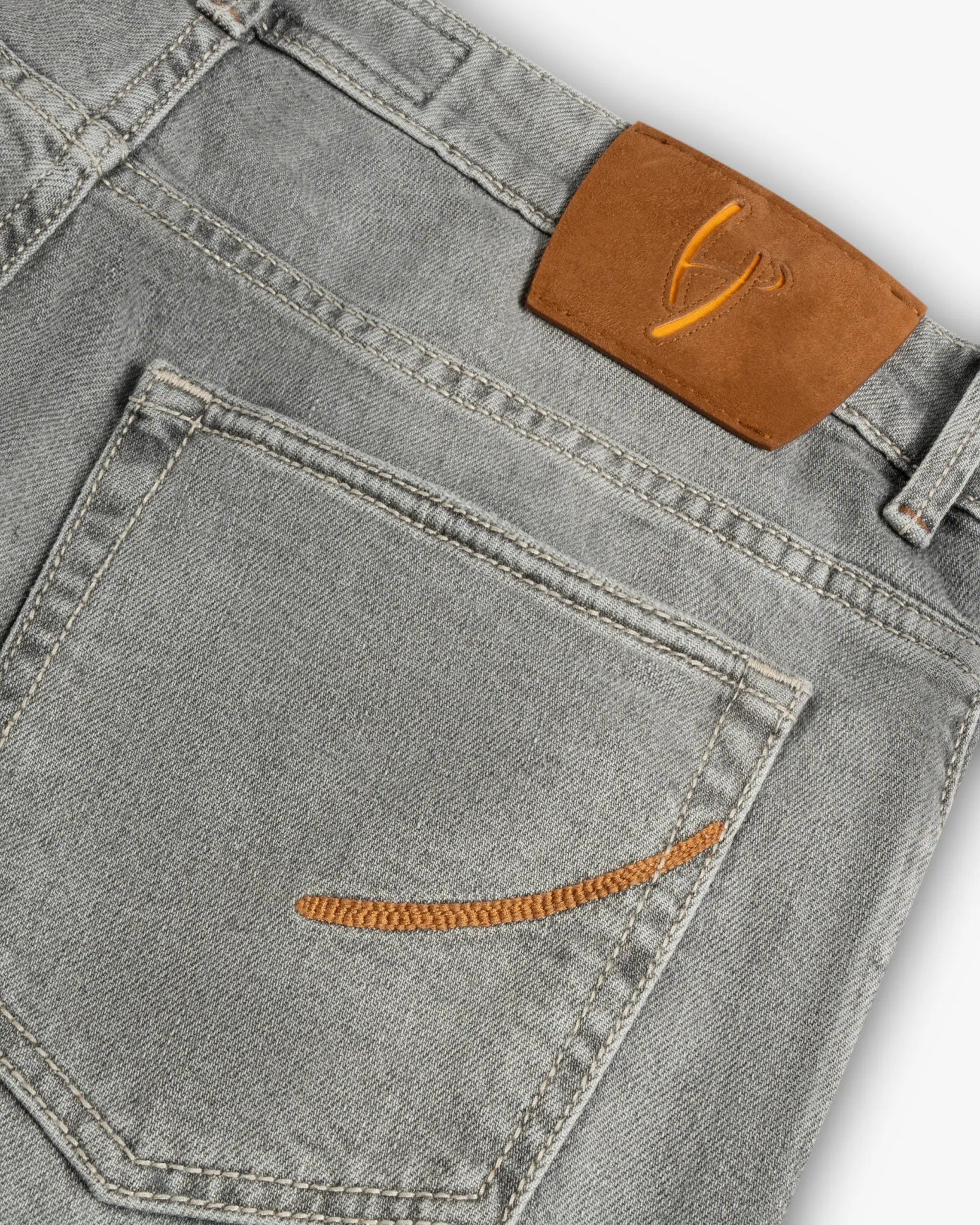 Grau Stretch Denim 5 - Pocket mit Kamel - Besatz von Handpicked - Denim HANDPICKED