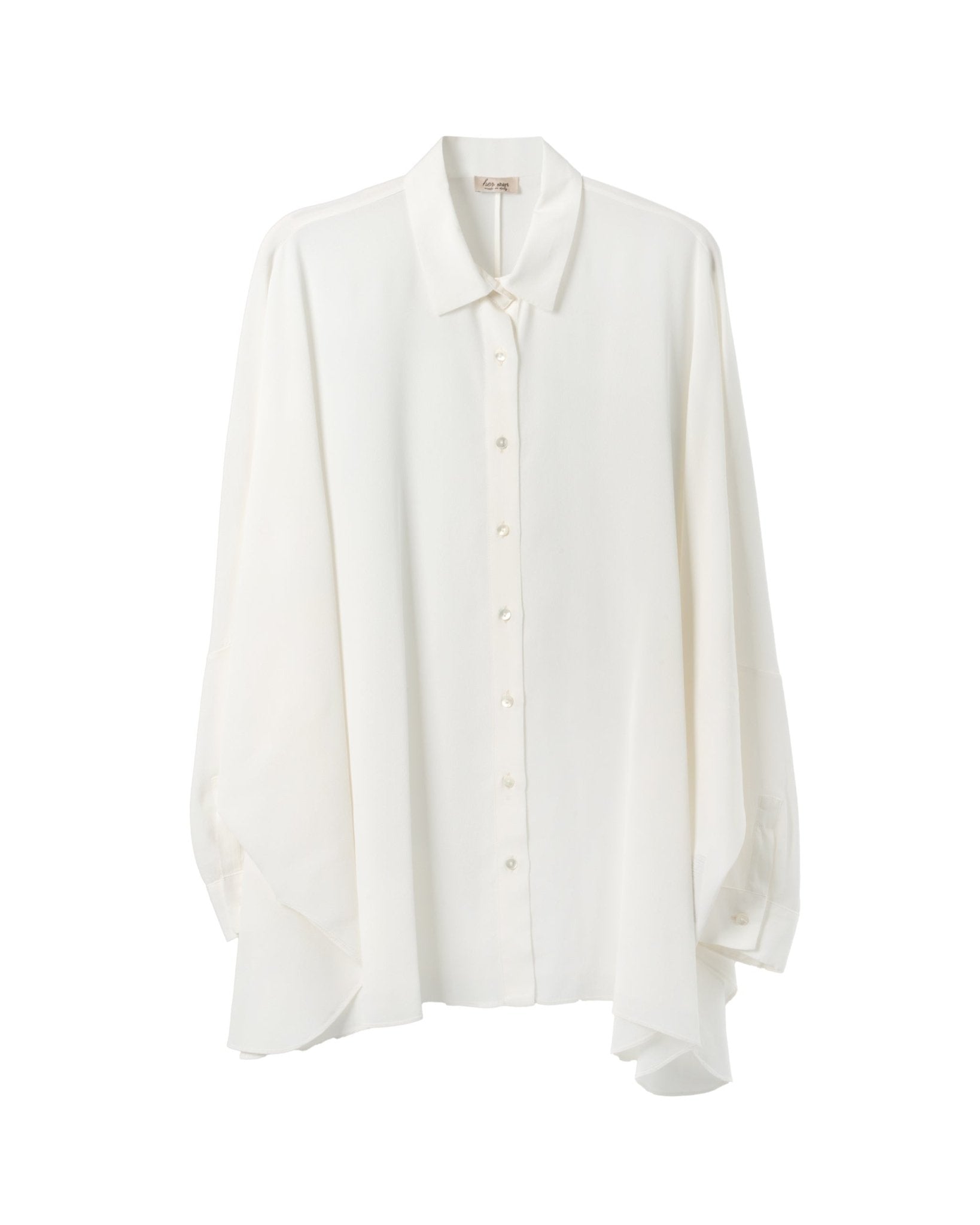 HER SHIRT | CREPE STRETCH SILK OVERSIZE BLOUSE - Blouses HER SHIRT