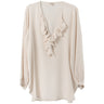 HER SHIRT | PURE SILK CREPE RUFFLES BLOUSE - Blouses HER SHIRT