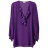 HER SHIRT | PURE SILK CREPE RUFFLES BLOUSE - Blouses HER SHIRT